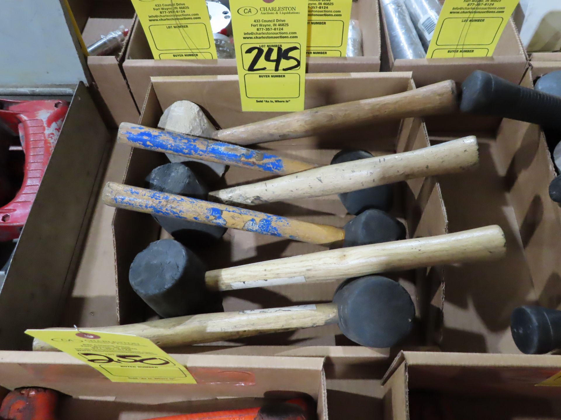 Assortment of rubber mallets and/or various hammers, as always with Brolyn LLC auctions, all lots