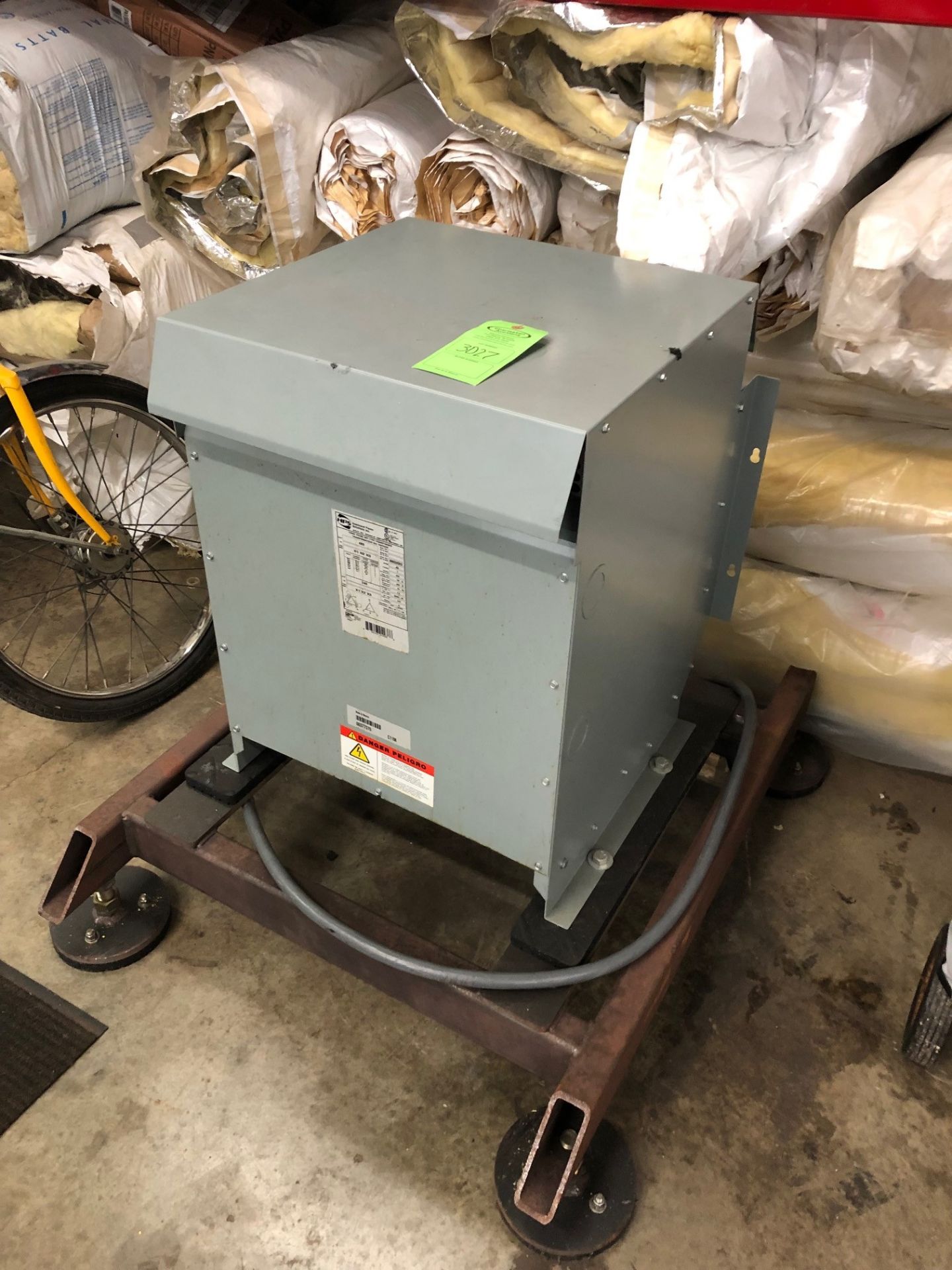 HAMMOND 3PH TRANSFORMER MODEL-NMR04SKD; 45 KVA; TYPE K; 375 LBS W/ STEEL PLATFORM (432 COUNCIL