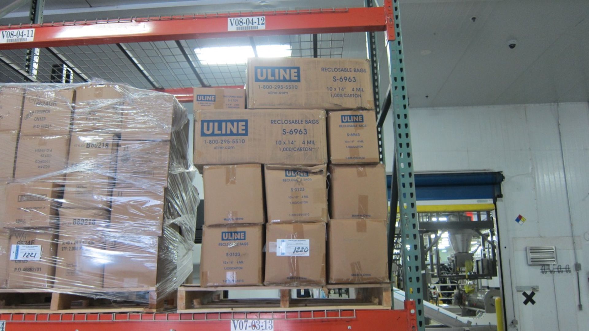 | One Lot One (1) pallet U-line reclosable bags 10"x16", 4mil and trash liners | MODEL# | SERIAL# |