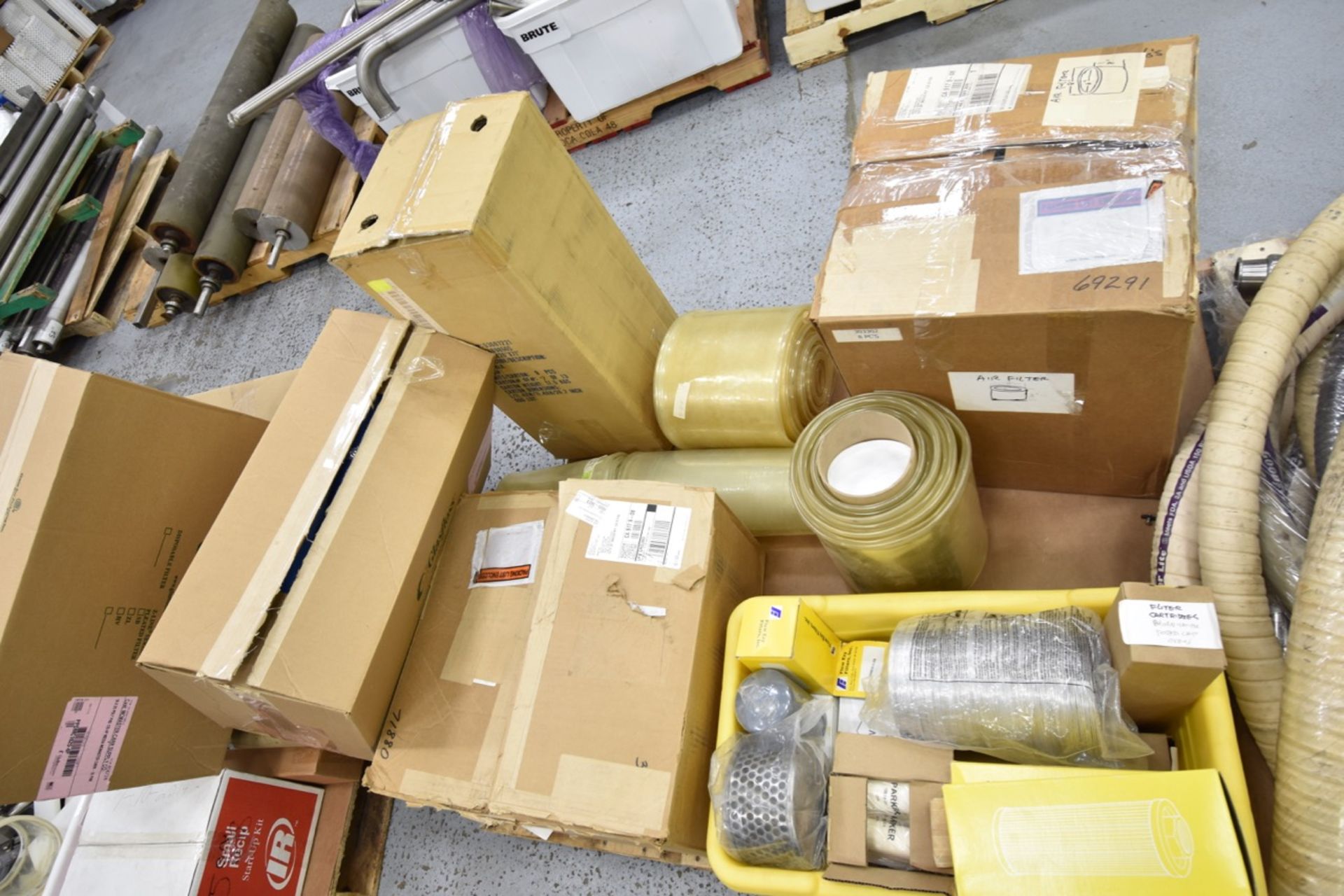 | Miscellaneous Filters , 8x8 Air filters, oil filters mixer seal, cooling fan, assorted belts. | - Image 2 of 4