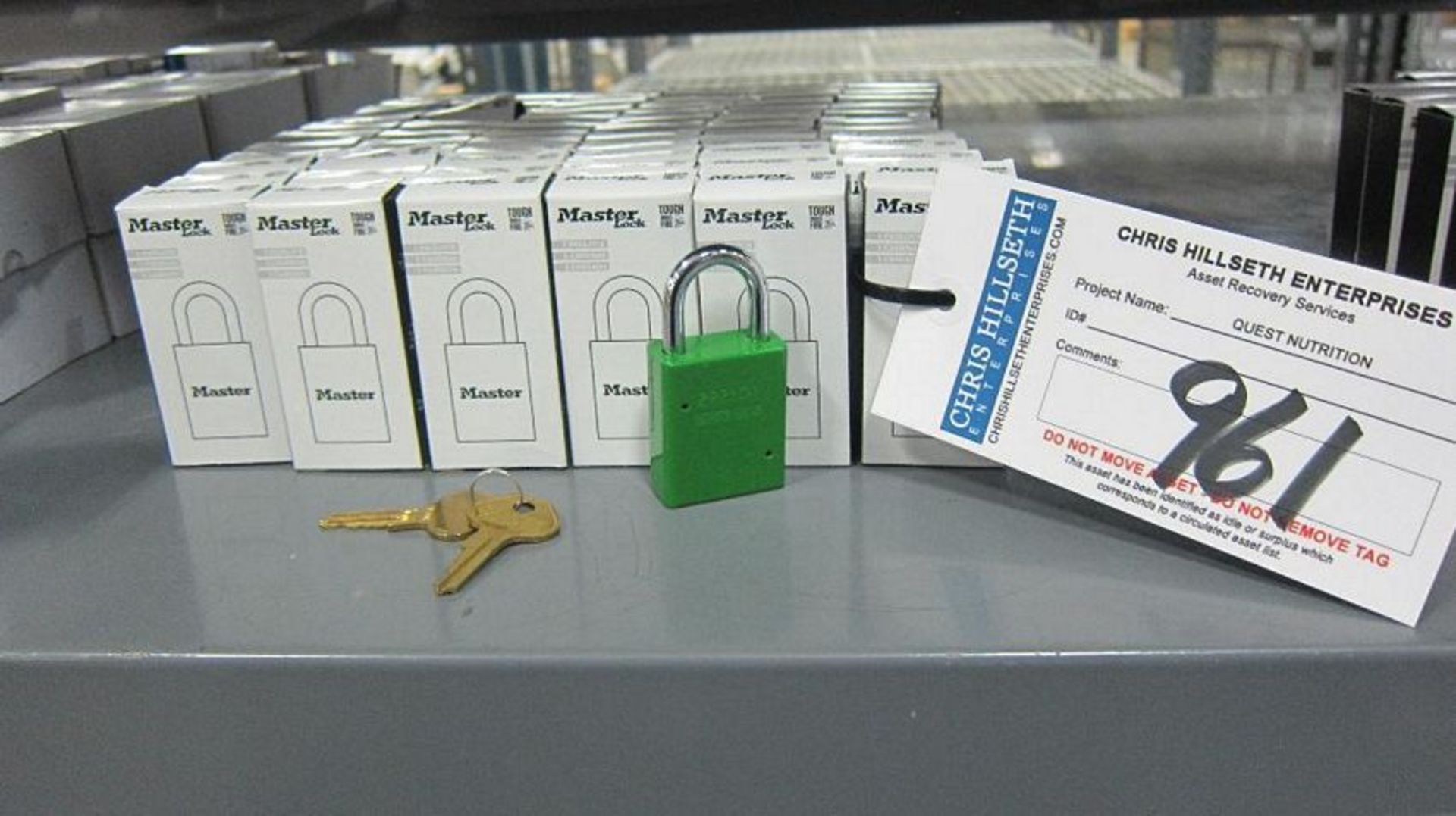 | Master Locks (66 each) | MODEL# | SERIAL# | * Skidding and load out at market rate will be