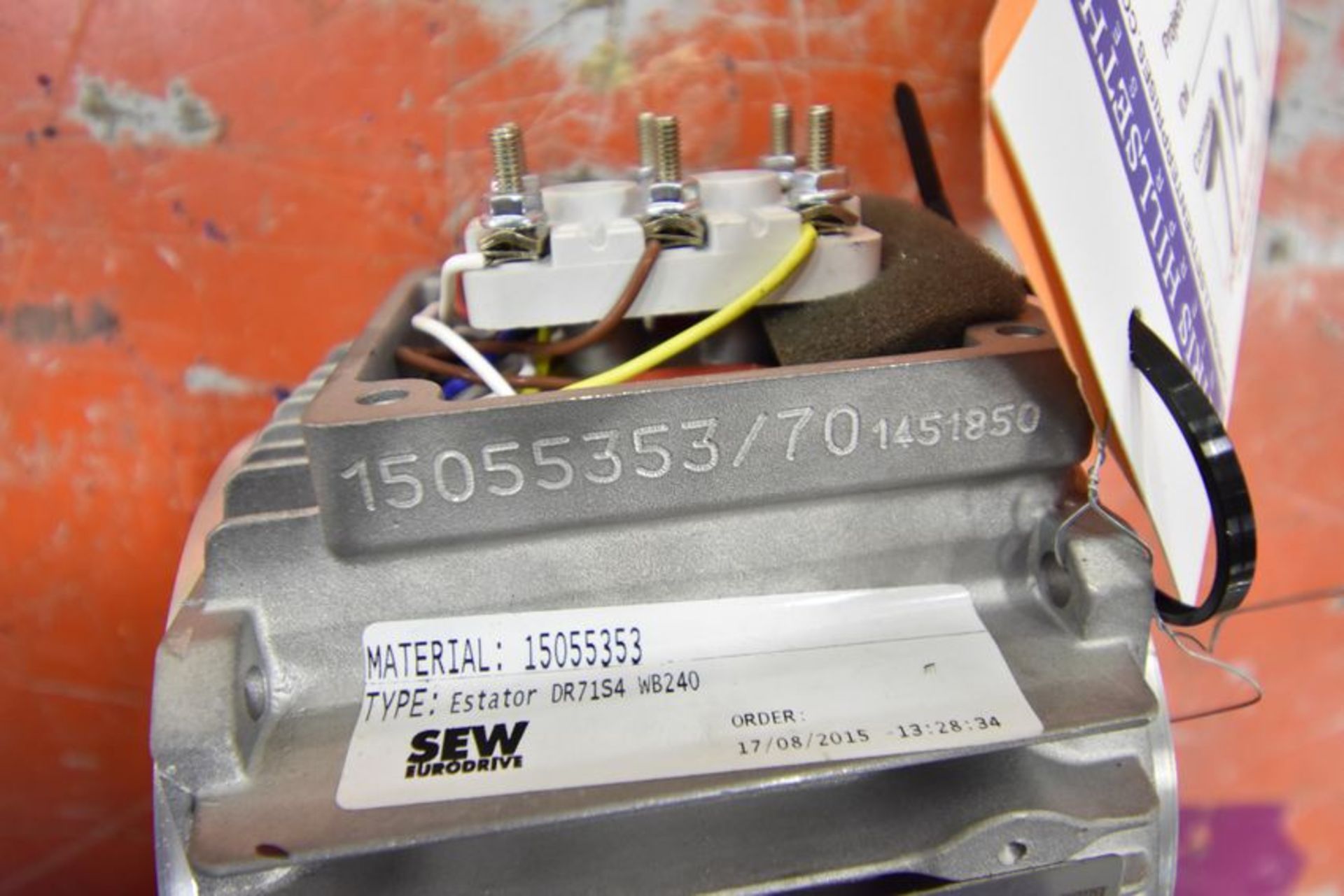 Sew-Eurodrive | SN:877289833501.0002.16.60 3phase volt-230y-460yy hp-50 rpm-7700 | MODEL# | - Image 3 of 6
