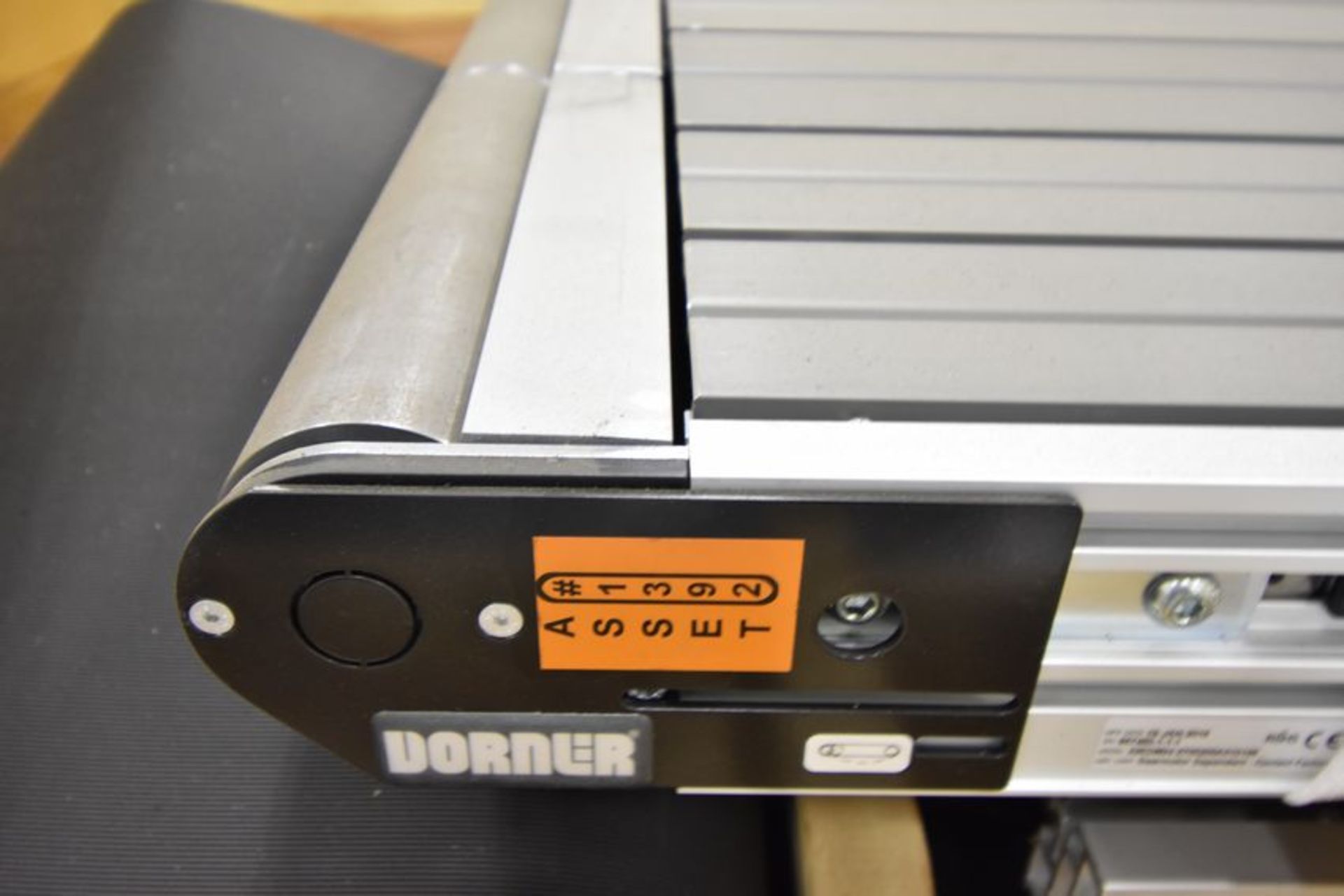 Dorner Conveyor | Doner 3200 Series aluminum transfer conveyor 24"w x 27'l | MODEL# | SERIAL# | * - Image 2 of 4