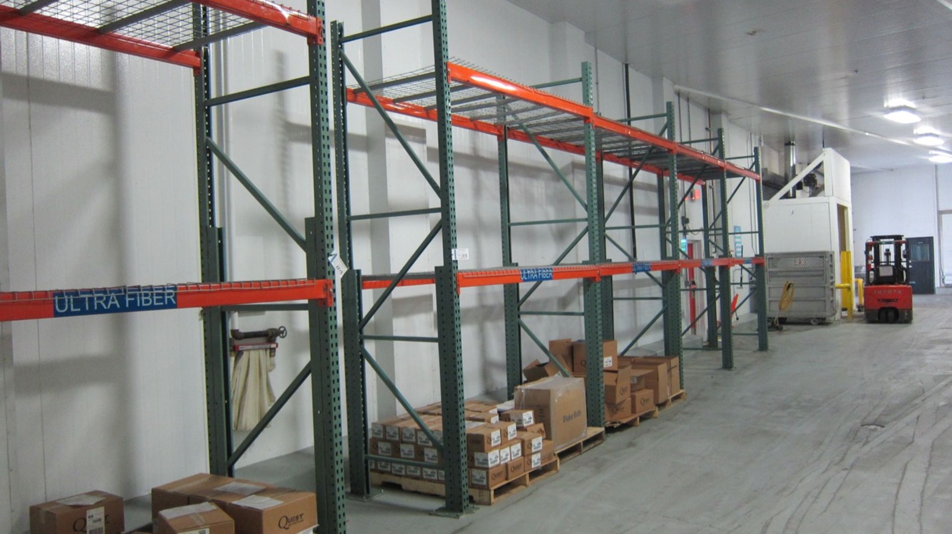 | Thirteen (13) sections of pallet racking | MODEL# | SERIAL# | * Skidding and load out at market