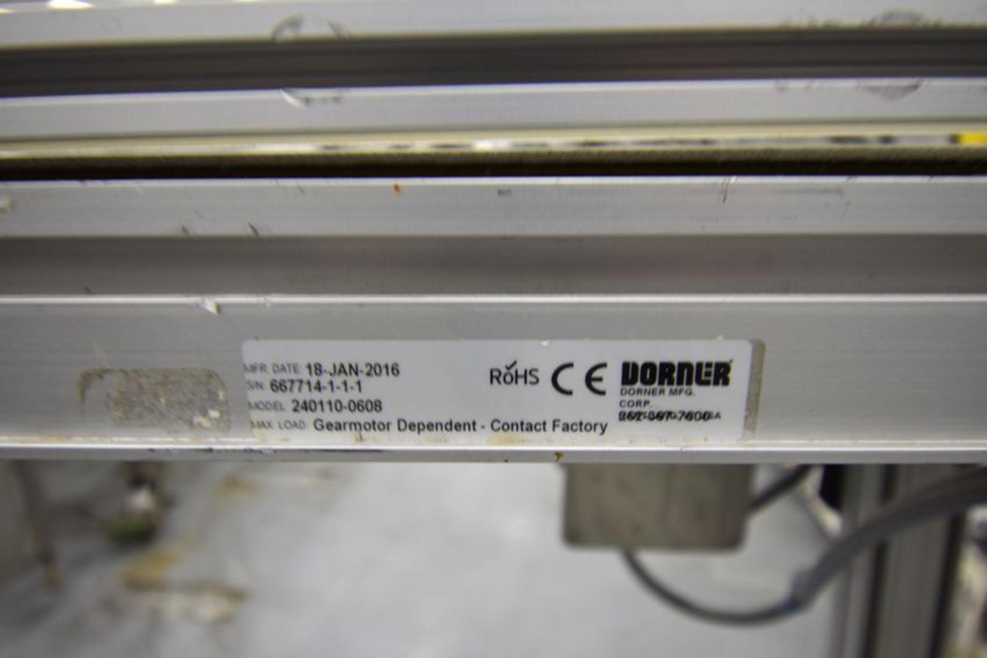 Dorner Conveyor with plastic belt | Dorner Conveyor with plastic belt. 10" wide x 6' long. Removal - Image 6 of 6