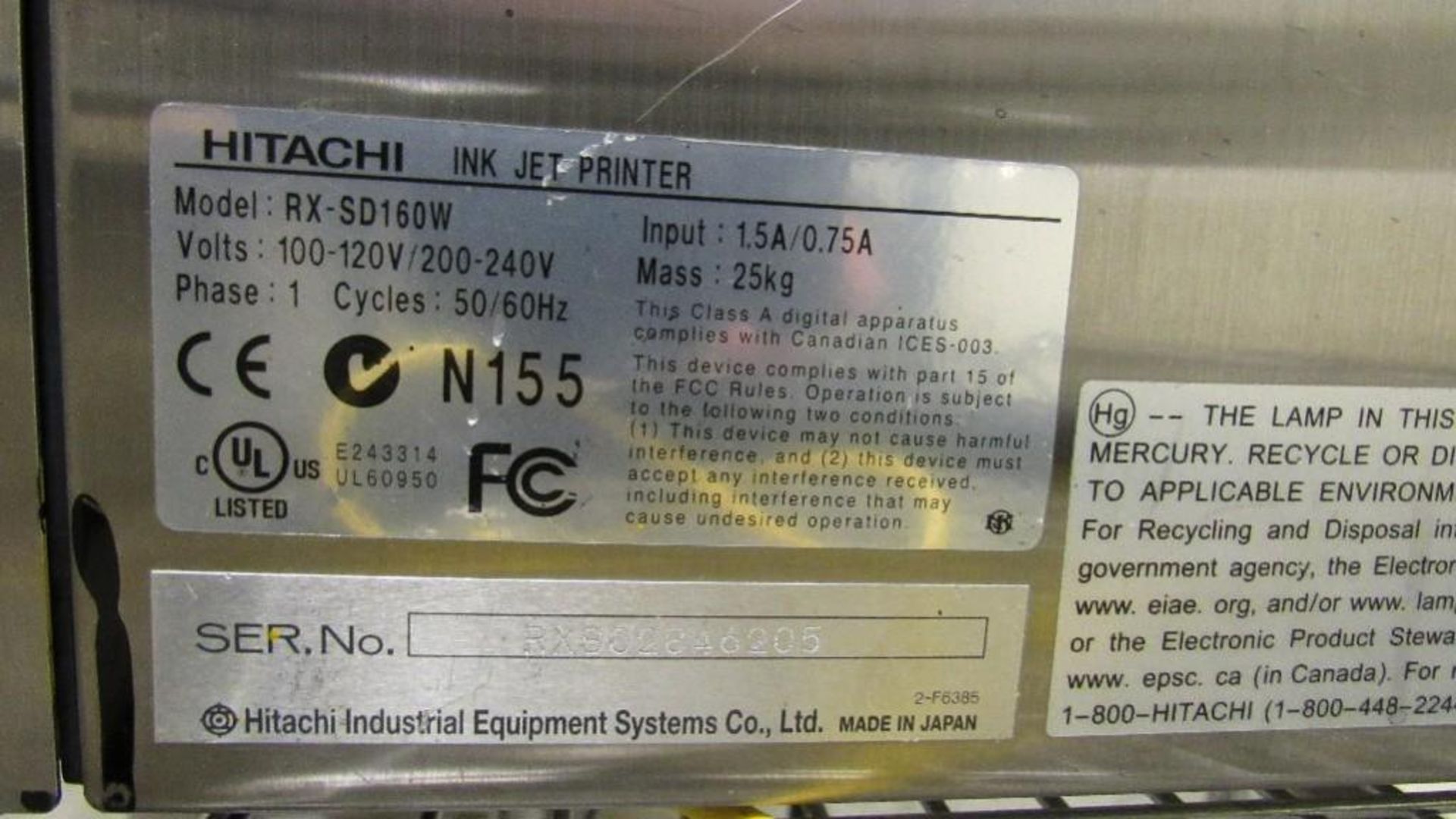 Hitachi Ink Jet Printer - Image 4 of 5