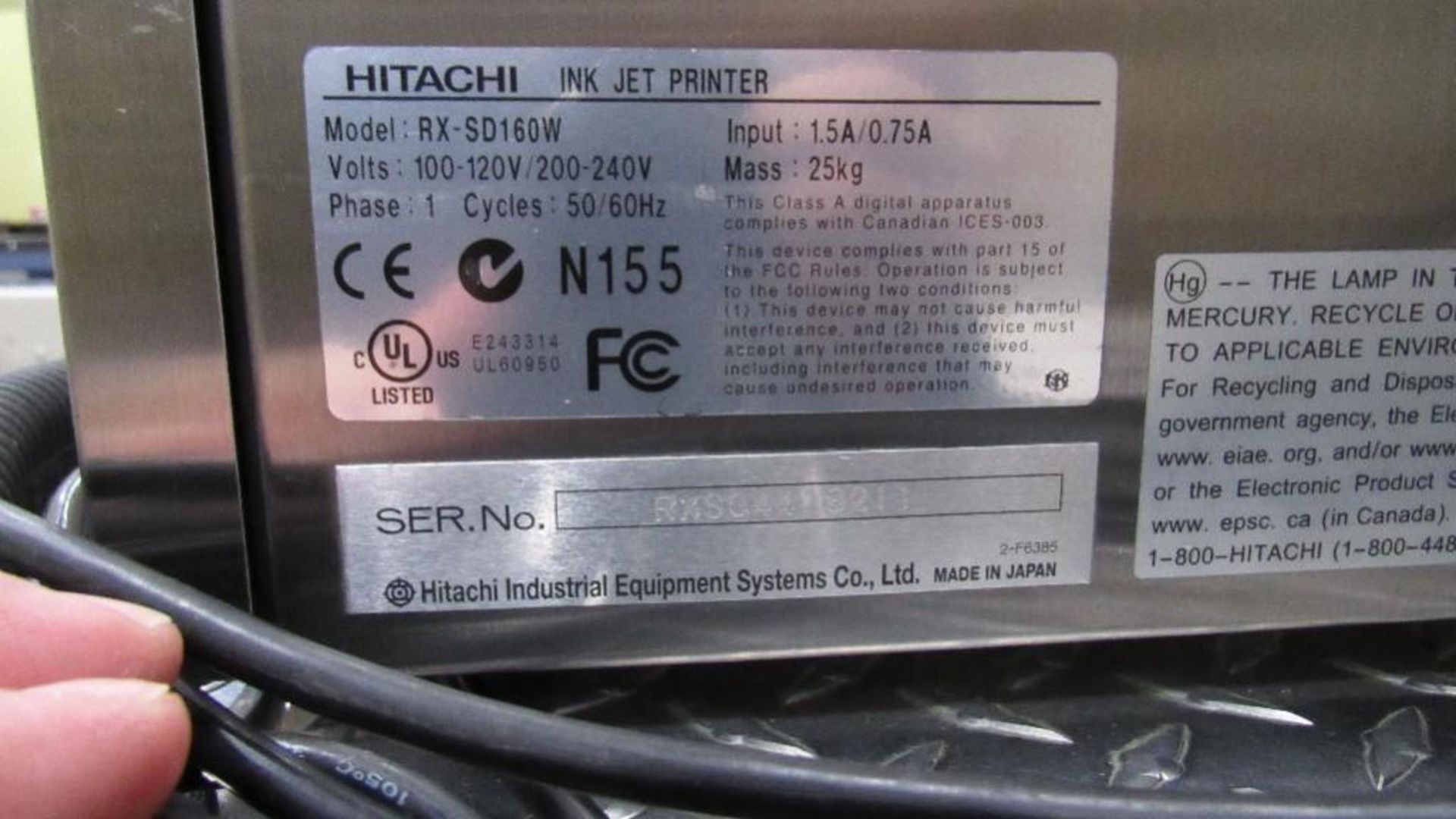 Hitachi Ink Jet Printer - Image 5 of 9