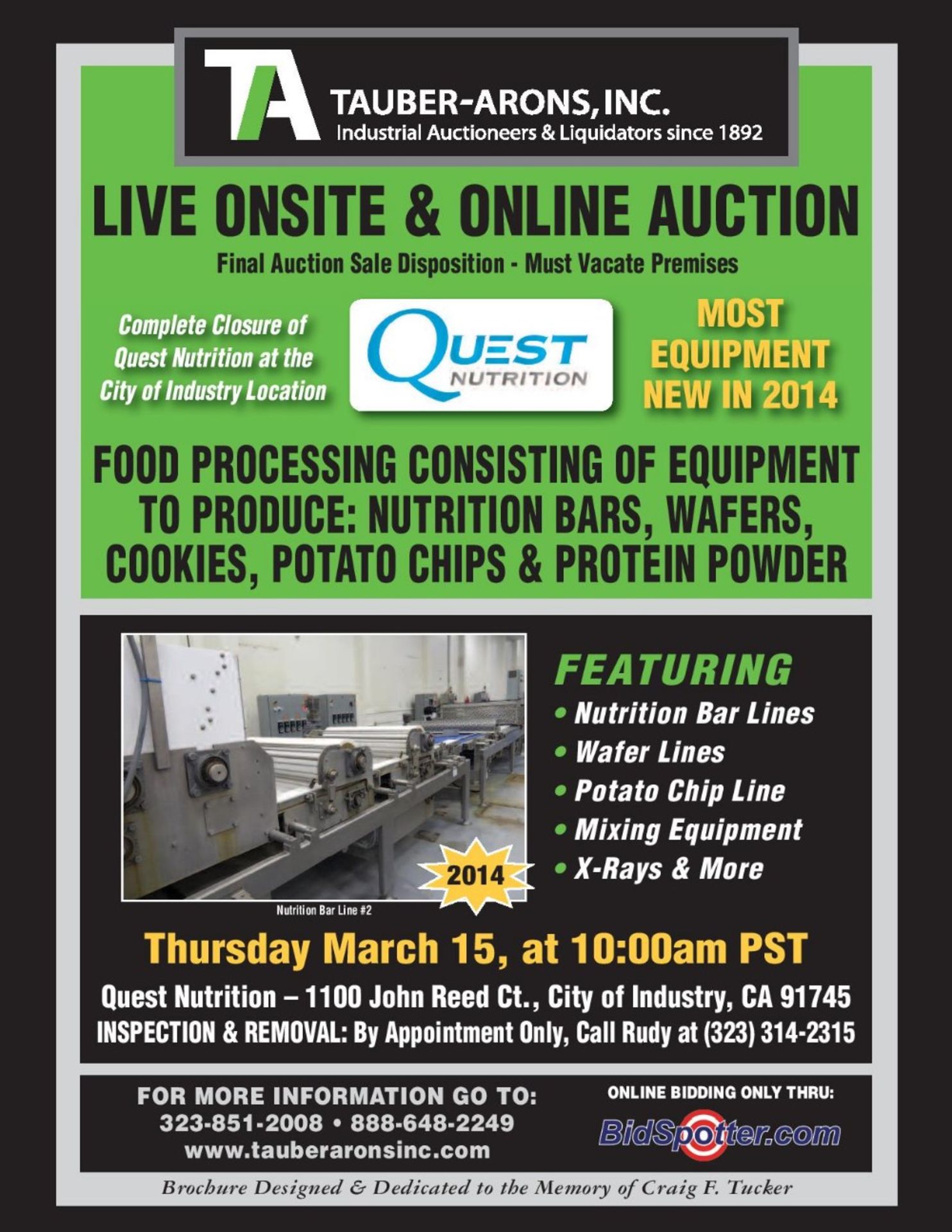 THIS AUCTION IS IN CONJUNCTION WITH TAUBER-ARONS INC. - CLICK HERE FOR BROCHURE.