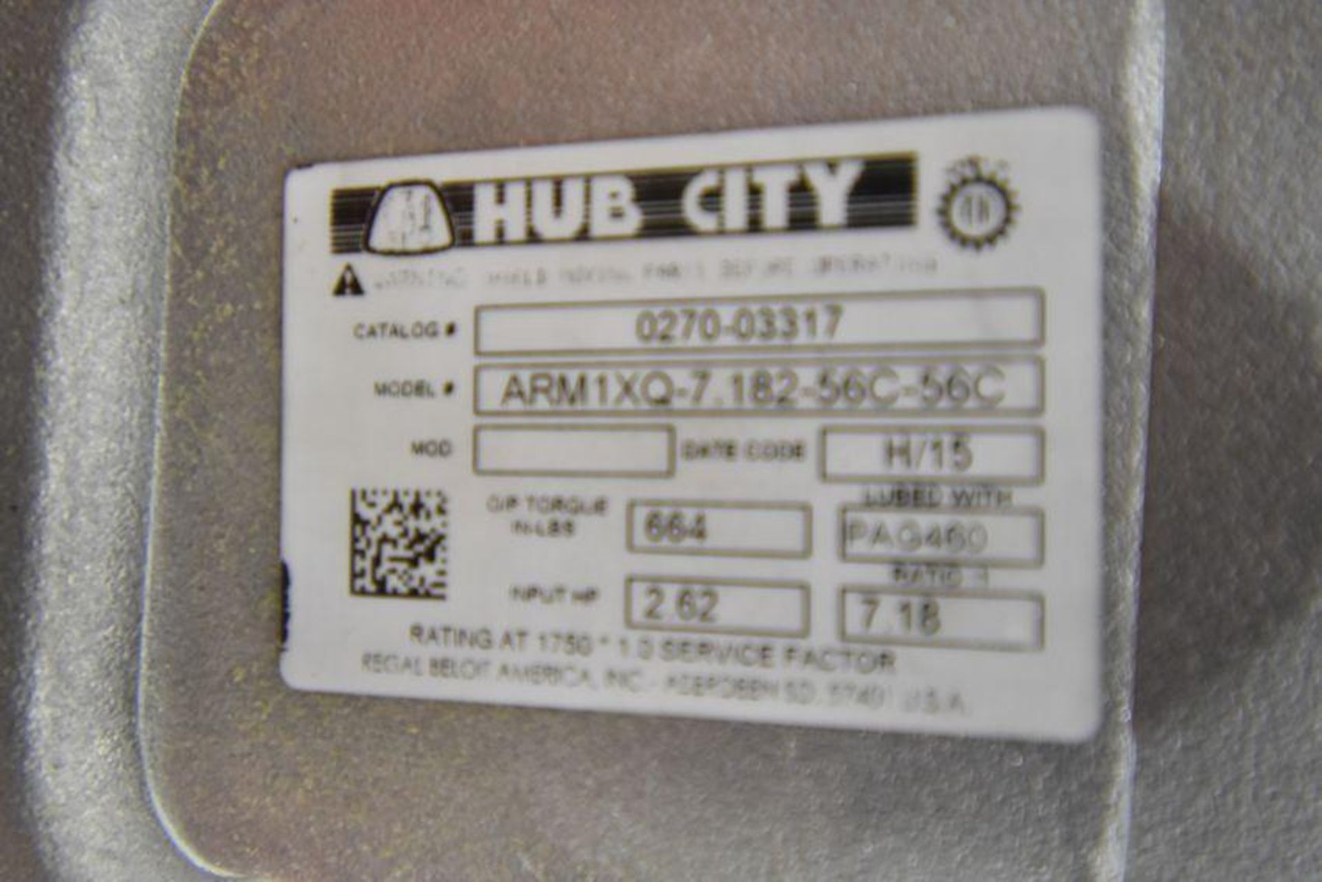 MOTOR: Hub City Model arm IXQ-7.812- - Image 4 of 4