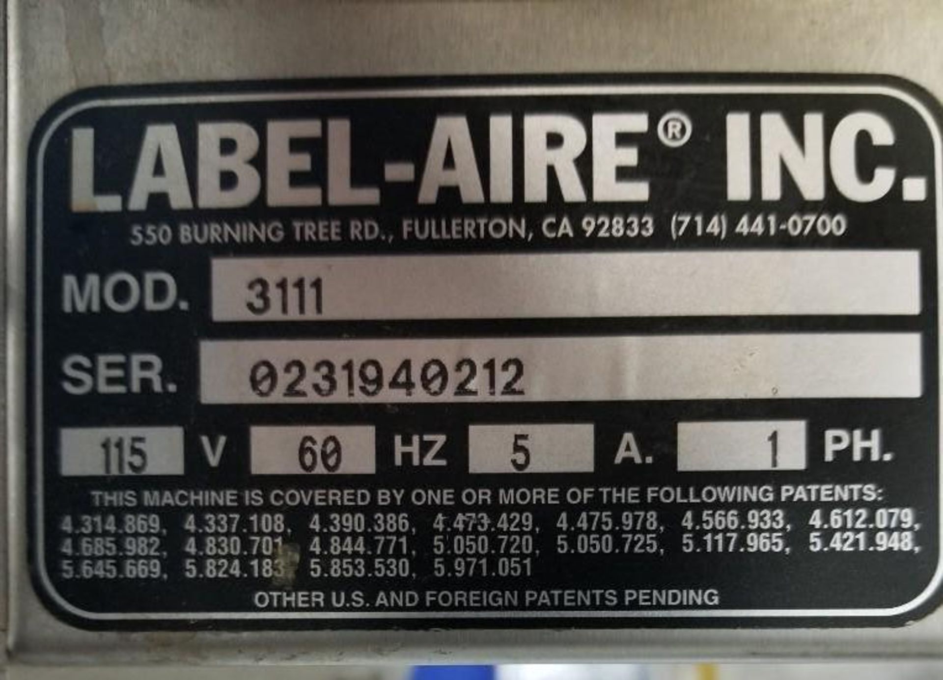 Label-Aire Labeler - Image 4 of 4