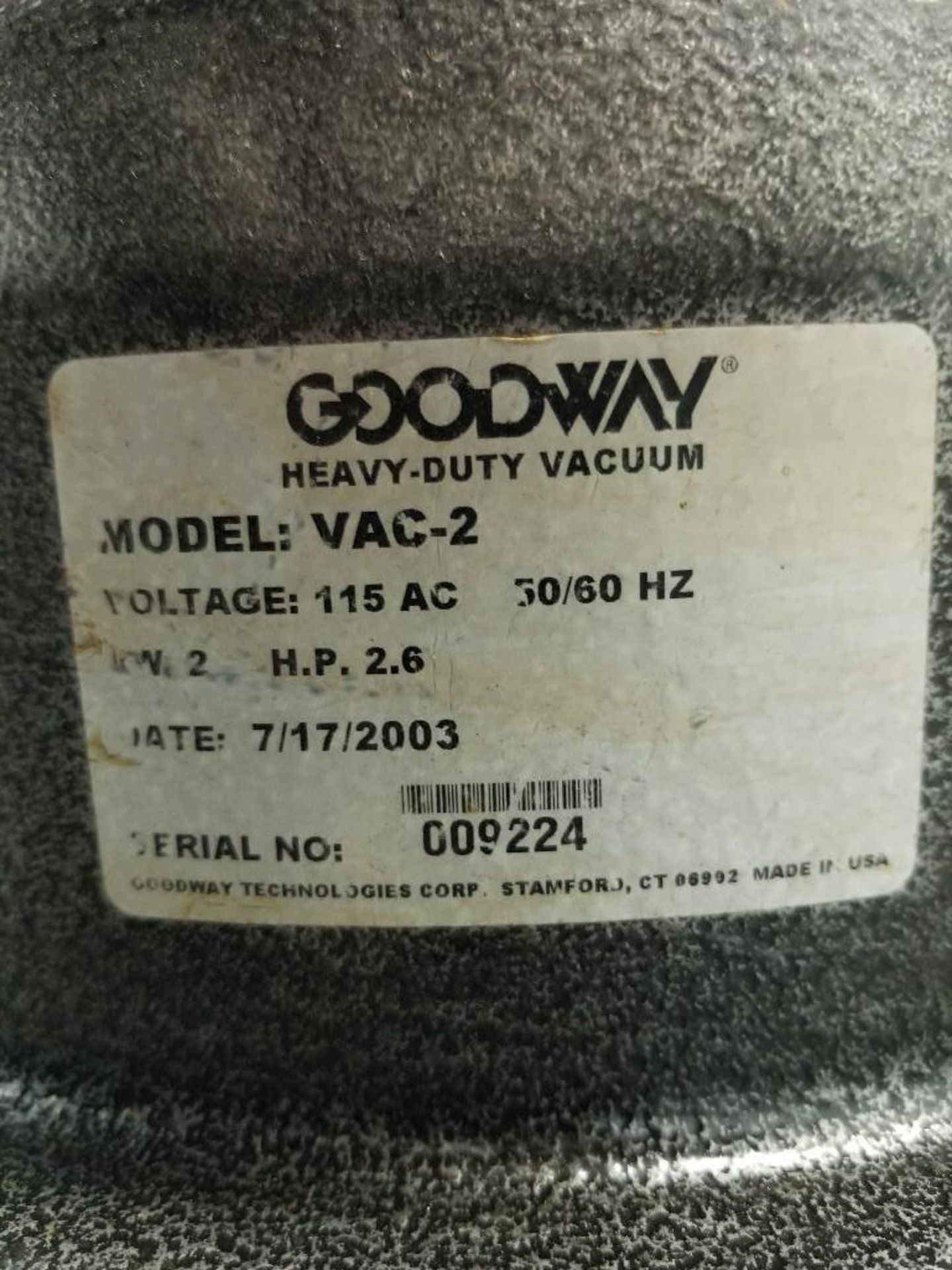 Goodway Vacuum - Image 2 of 2