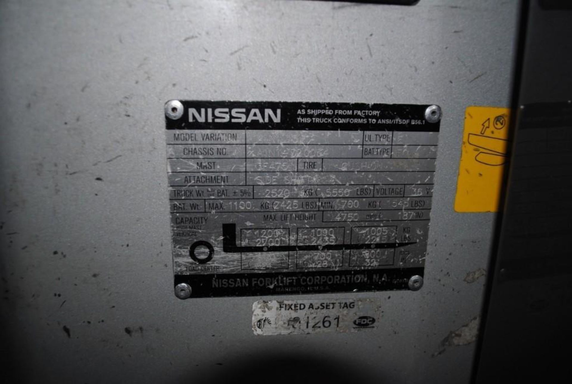 Nissan 2700LB Electric Forklift. - Image 4 of 4