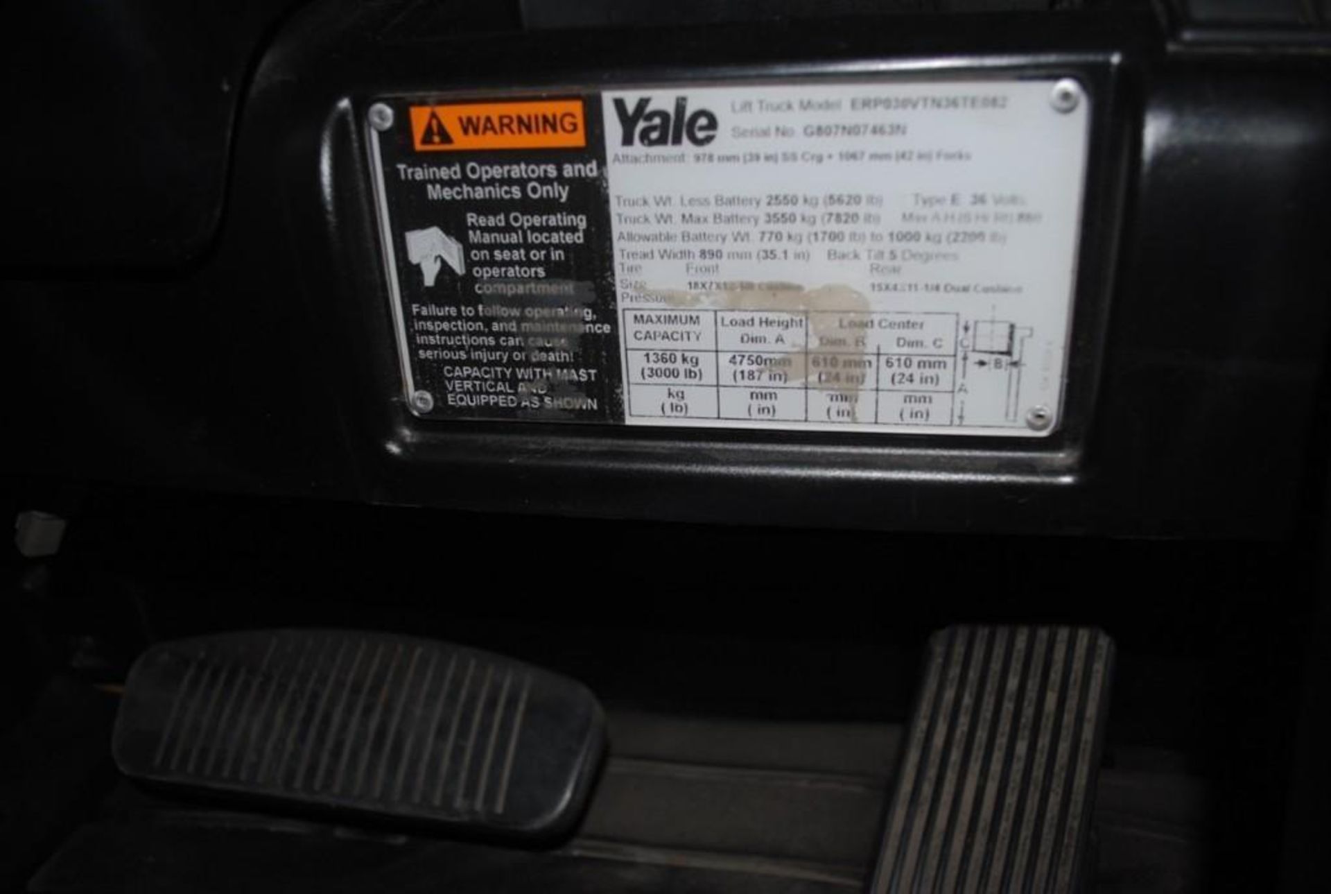 Yale Electric 3000LB Electric Forklift - Image 3 of 3