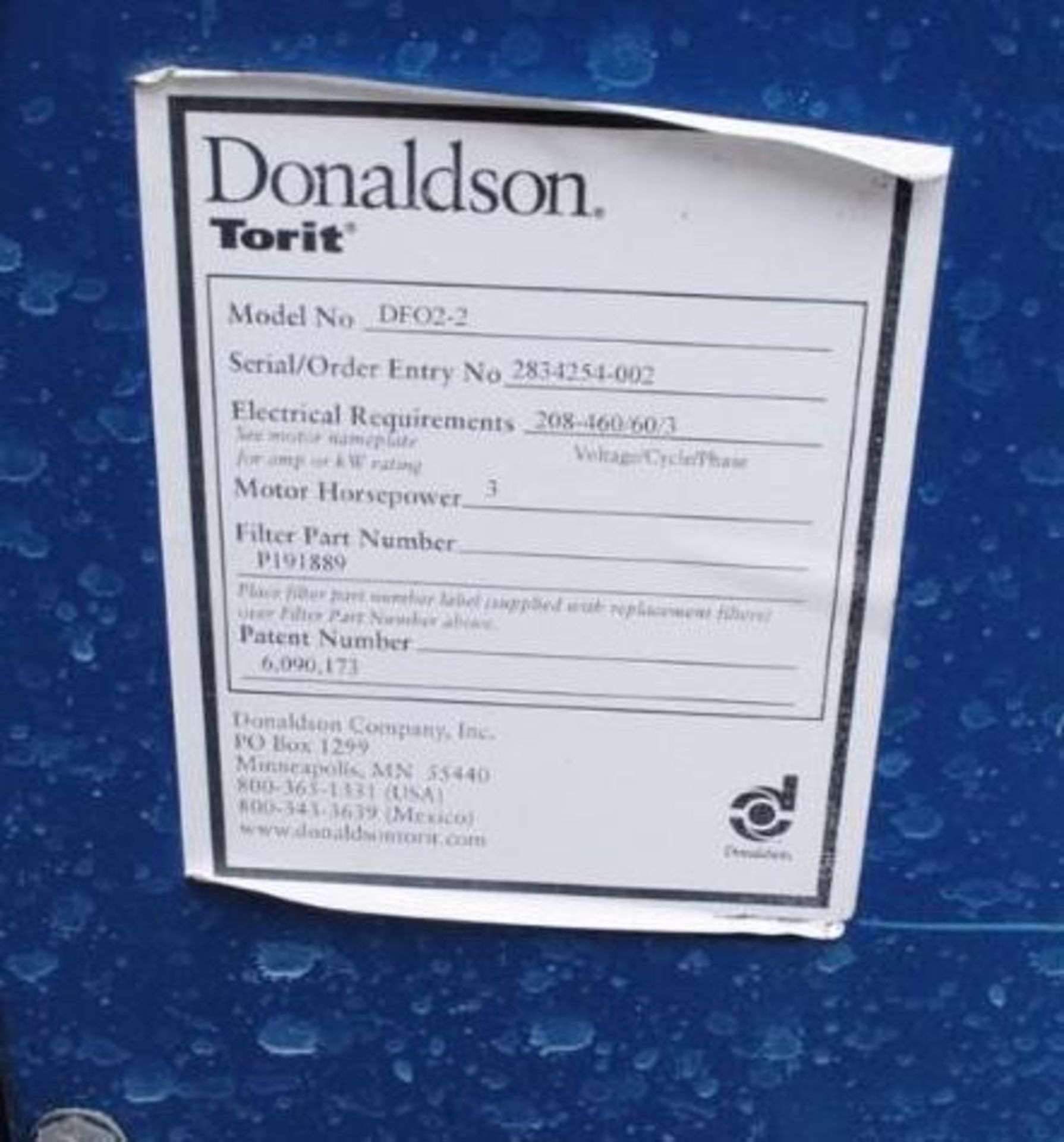 Donaldson Torit Dust Collector - Image 3 of 3