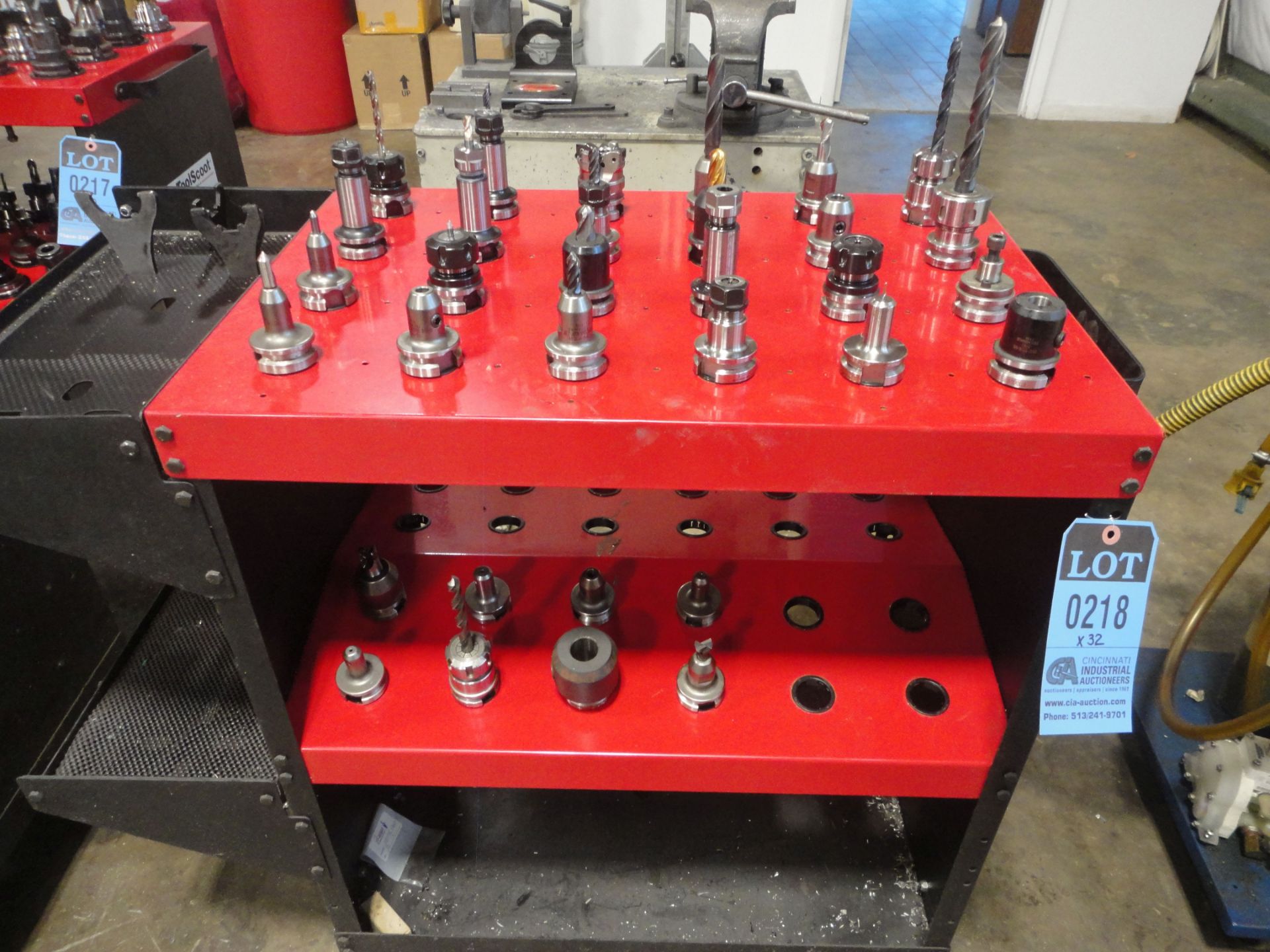 CAT 40 TAPER TOOLHOLDERS WITH HUOT TOOLCSOOT CART - Image 2 of 2