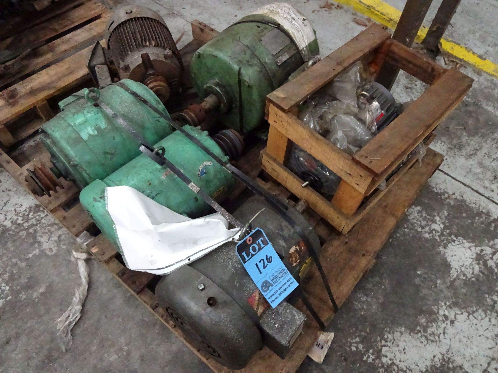 (LOT) (3) SKIDS USED MOTORS 3-10 HP - Image 2 of 4