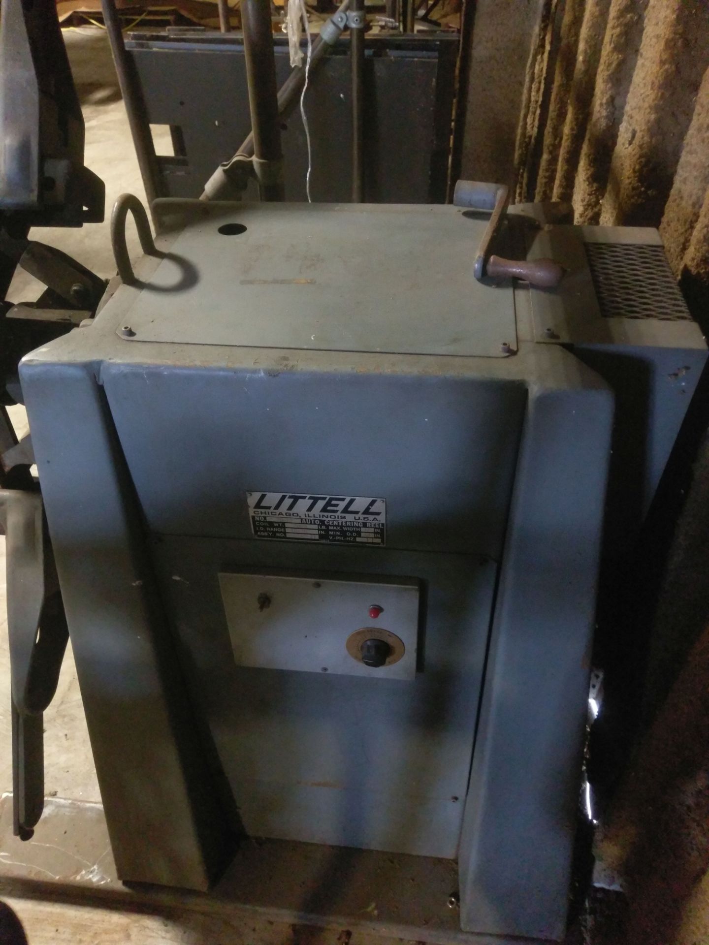 2,000 LB. LITTELL NO. 20-12 POWER CENTERING REEL; S/N S-6032-77, ID RANGE 16 TO 20, 12" MAX COIL - Image 6 of 6