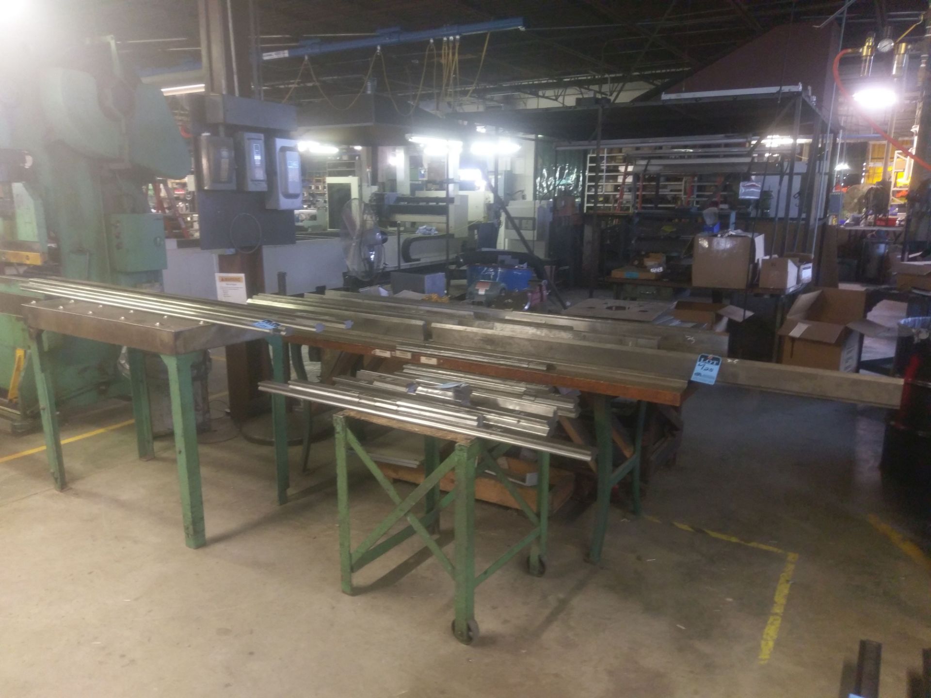 (LOT) LARGE QUANTITY OF PRESS BRAKE PUNCHES AND DIES ON 3 TABLES - SOME DIES UP TO 84" LONG