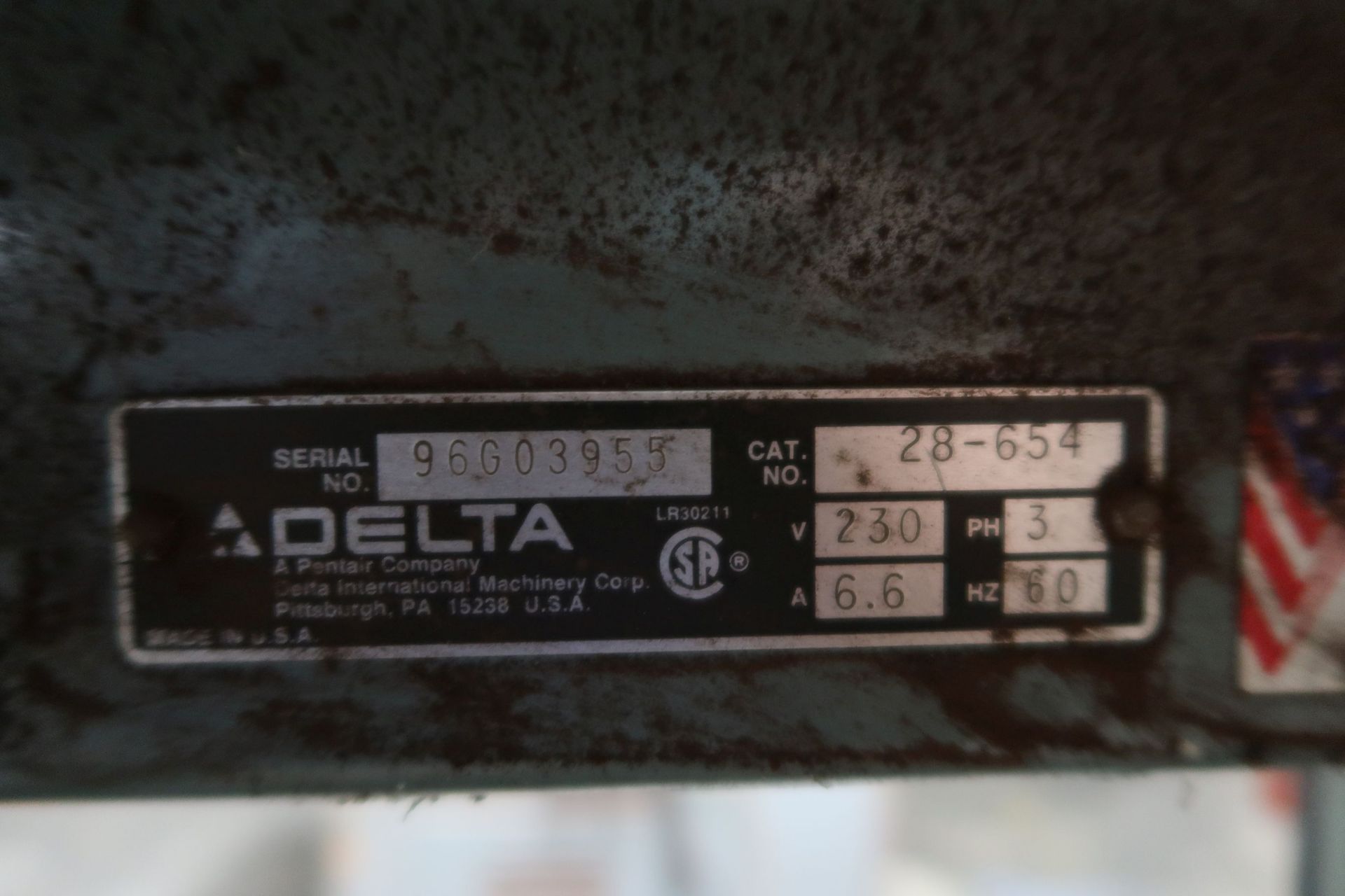 20" DELTA VERTICAL BAND SAW *OUT OF SERVICE* - Image 3 of 3