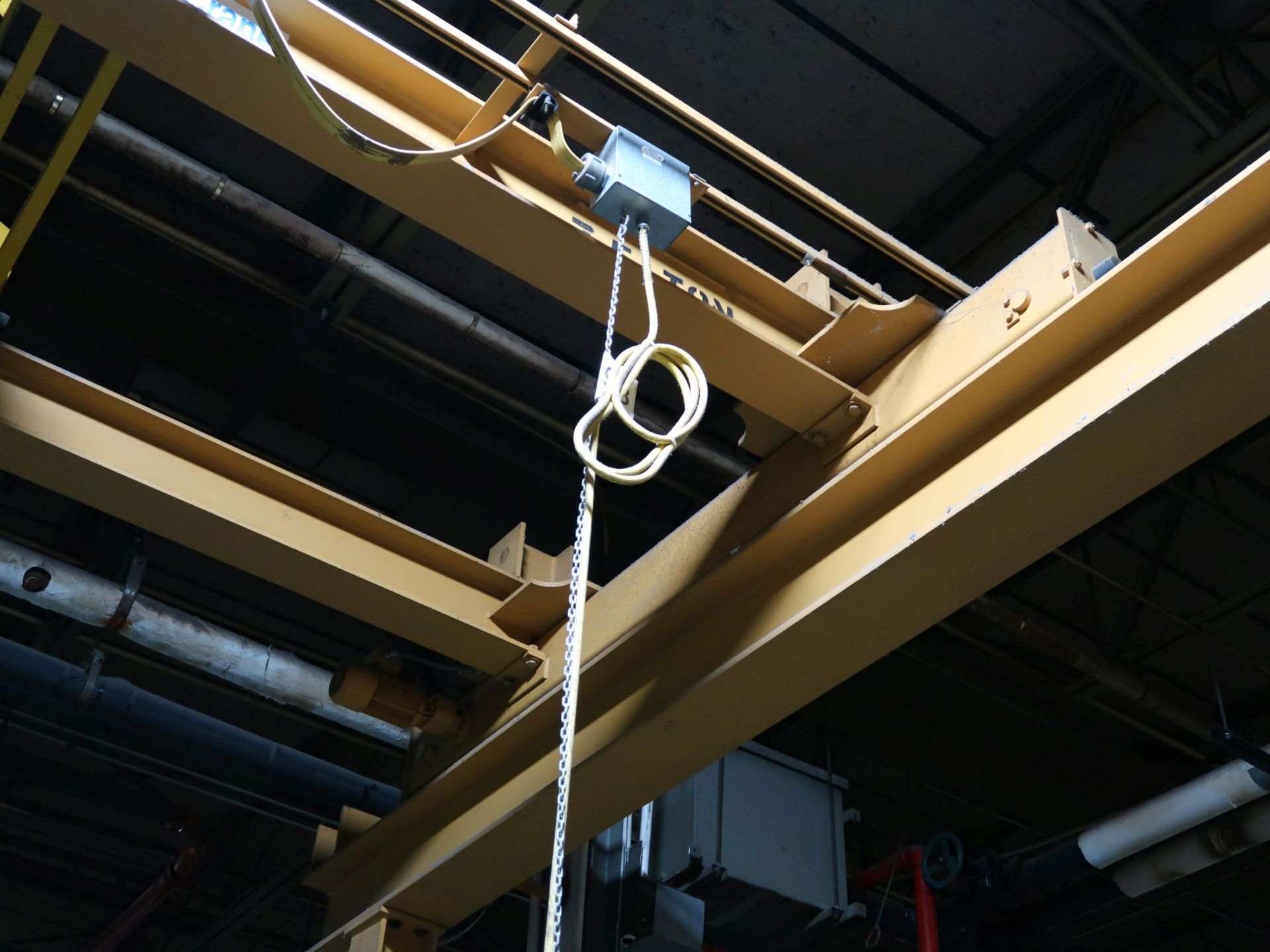 15' WIDE X 90' LONG X 13' HIGH FREE STAND CRANE SYSTEM WITH 7-1/2 TON TOP RUNNING DOUBLE GIRDER - Image 3 of 5