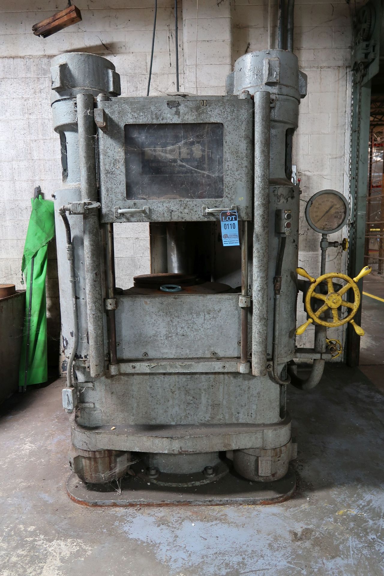 6,000 LB. PER SQUARE INCE HYDRAULIC HOBBING PRESS