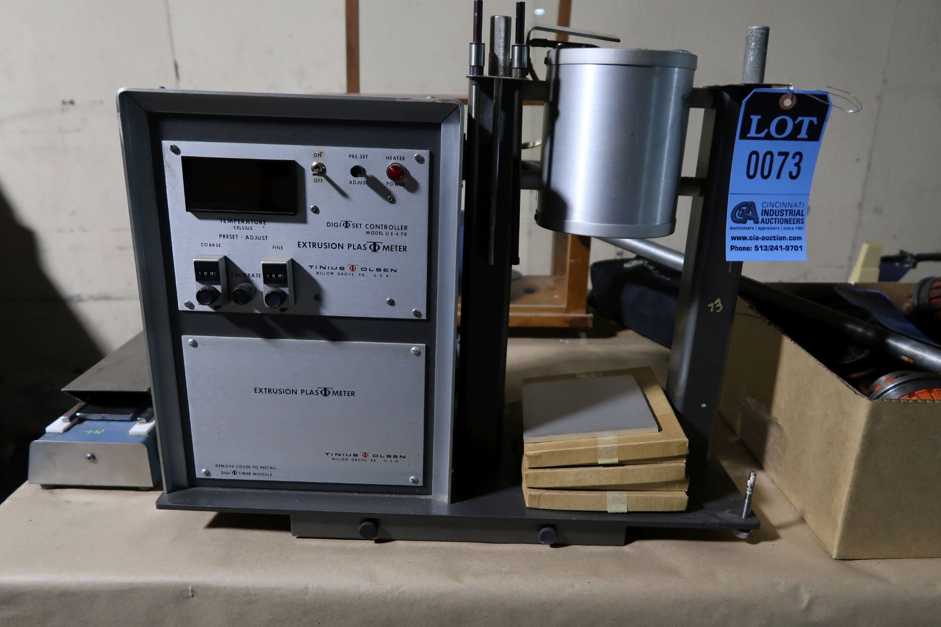 TINIUS-OLSEN MODEL UE-4-78 EXTRUSION PLASTO METER