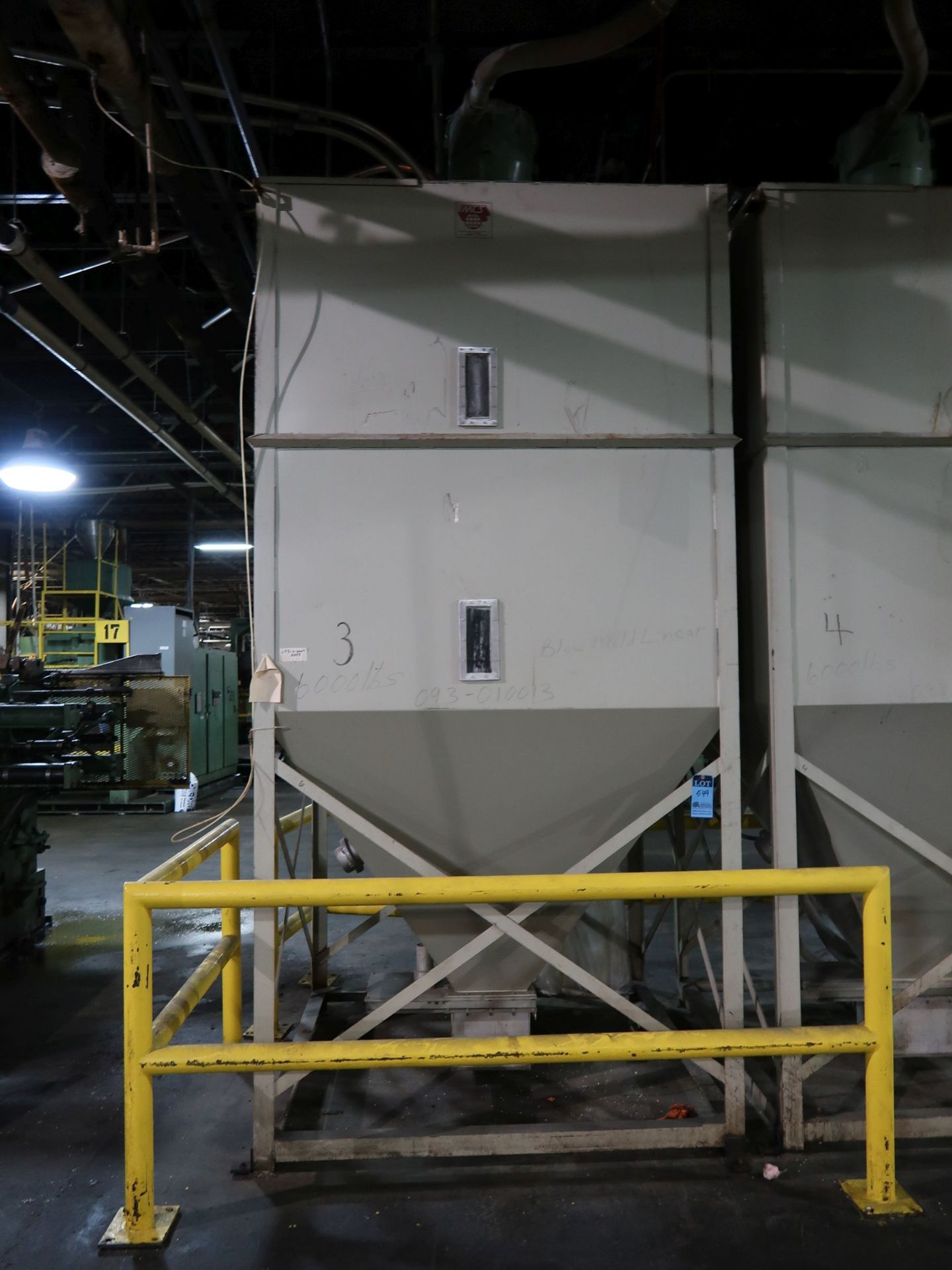 72" X 72" X 12' HIGH SURGE BIN WITH TOP LOADER, NO CHASING PIPE