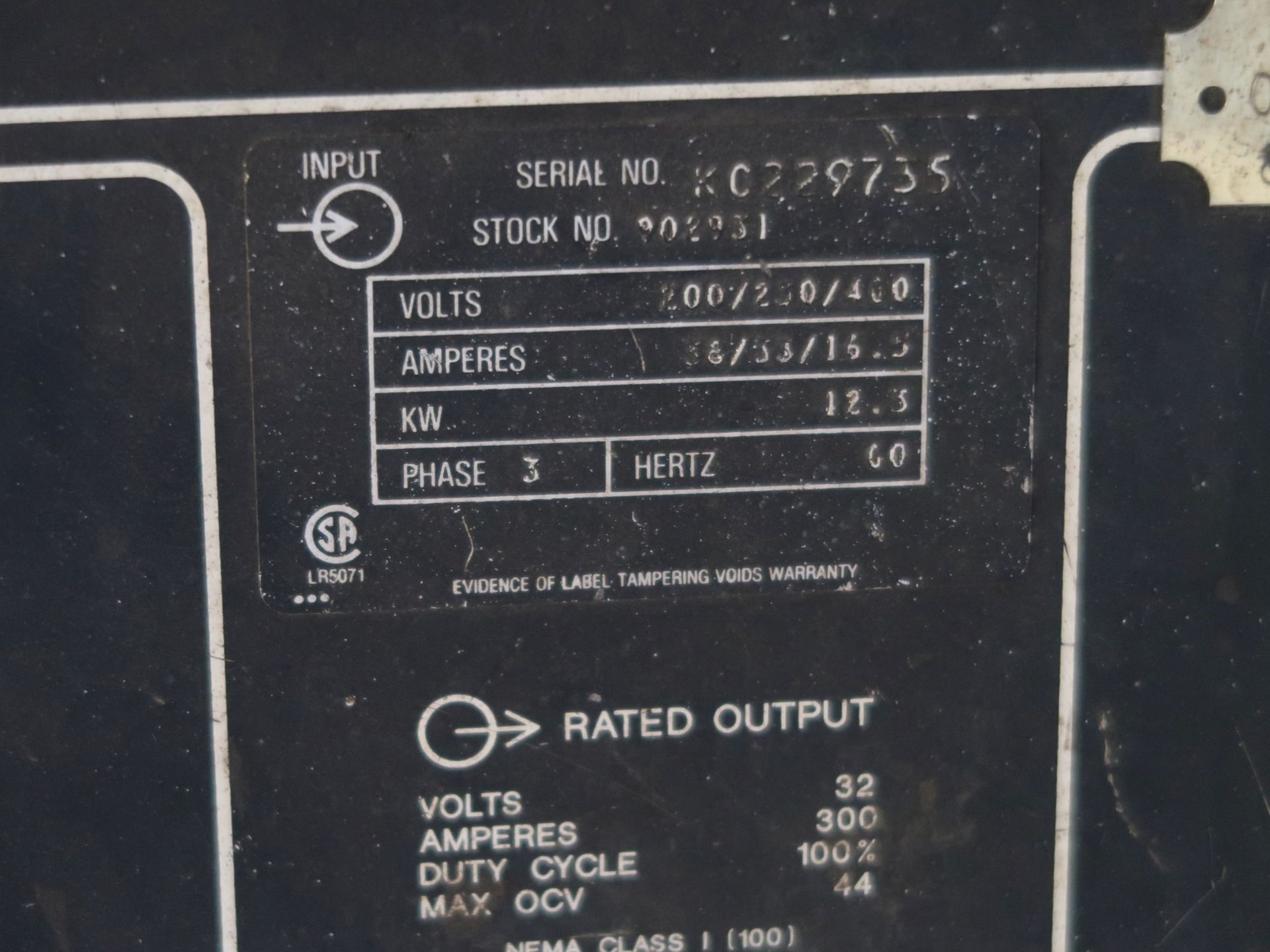 300 AMP MILLER MODEL CP-300 CONSTANT VOLTAGE DC ARC WELDING POWER SOURCE; S/N KC229735 WITH MILLER - Image 4 of 4