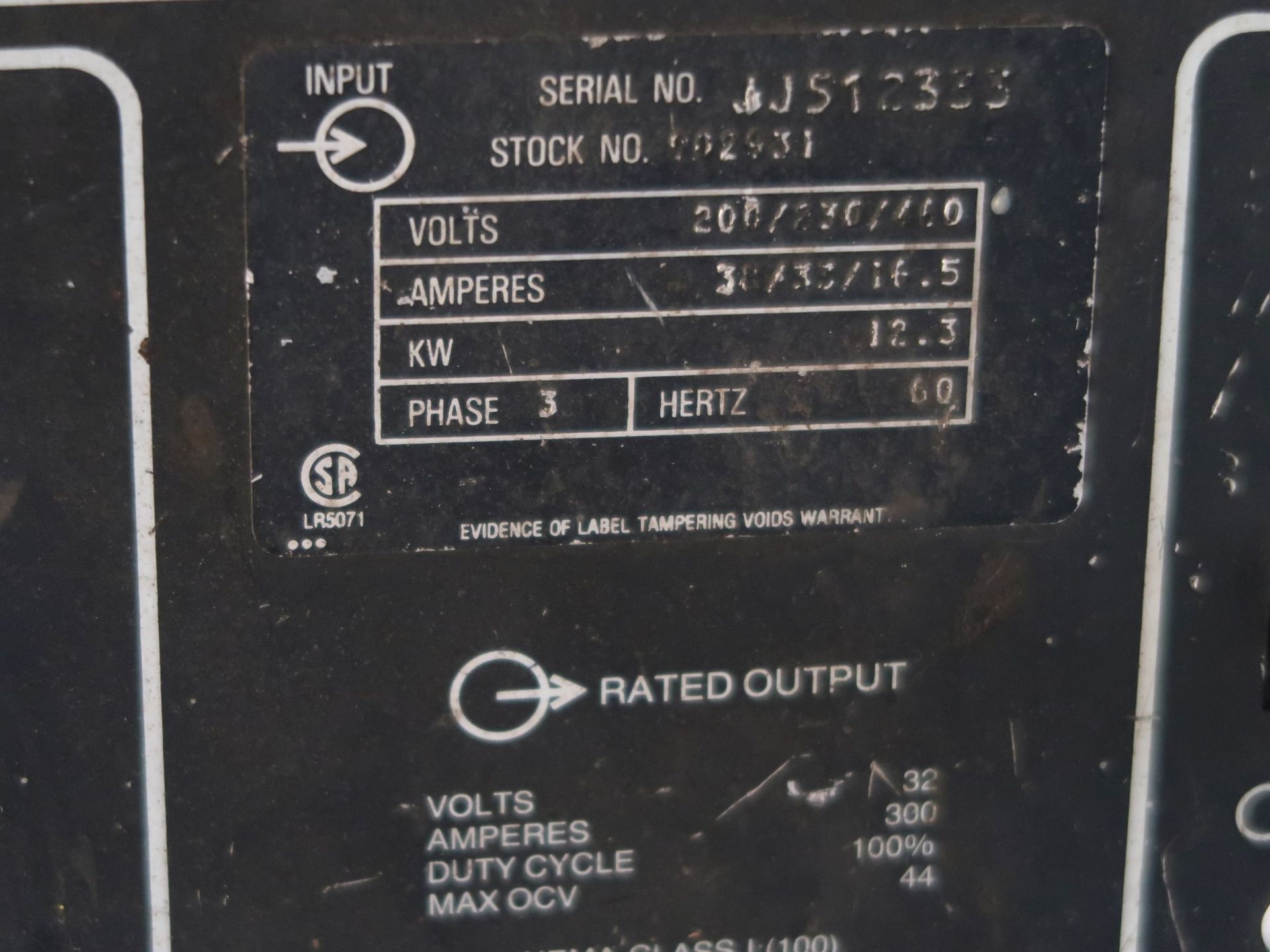 300 AMP MILLER MODEL CP-300 CONSTANT VOLTAGE DC ARC WELDER POWER SOURCE; S/N JJ512333, WITH 24 - Image 4 of 4
