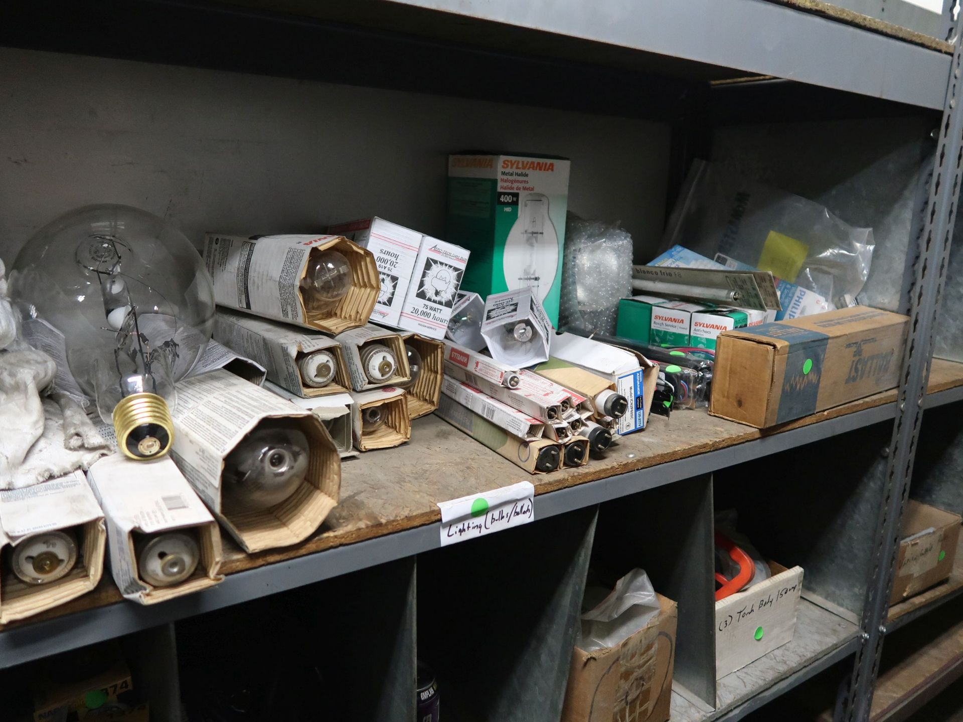 (LOT) CONTENTS ONLY ON (4) SECTIONS STEEL SHELVING MISCELLANEOUS ELECTRICAL, PNEUMATIC REGULATORS - Image 2 of 4