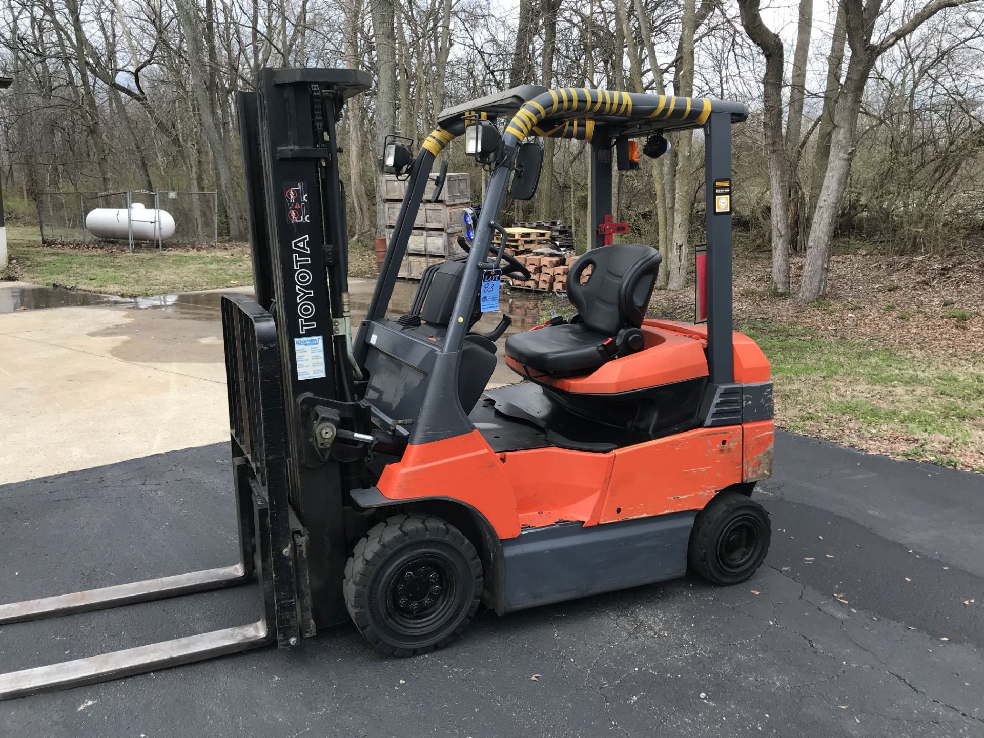 4,200 LB. TOYOTA MODEL 7FBH25 SEMI PNEUMATIC ELECTRIC LIFT TRUCK; S/N 11532, 189" LIFT, 48 VOLT