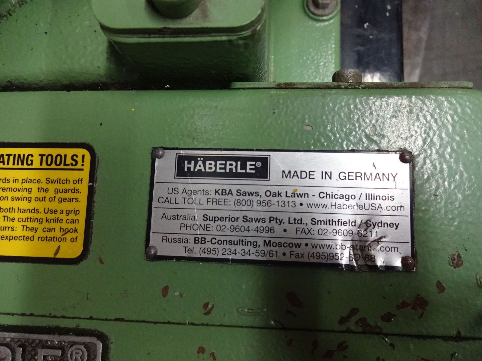 HABERLE MODEL HR302 SERIES F CHAMFER MACHINE; S/N 22733 **LOCATED AT 6600 STOCKTON ROAD, - Image 3 of 9