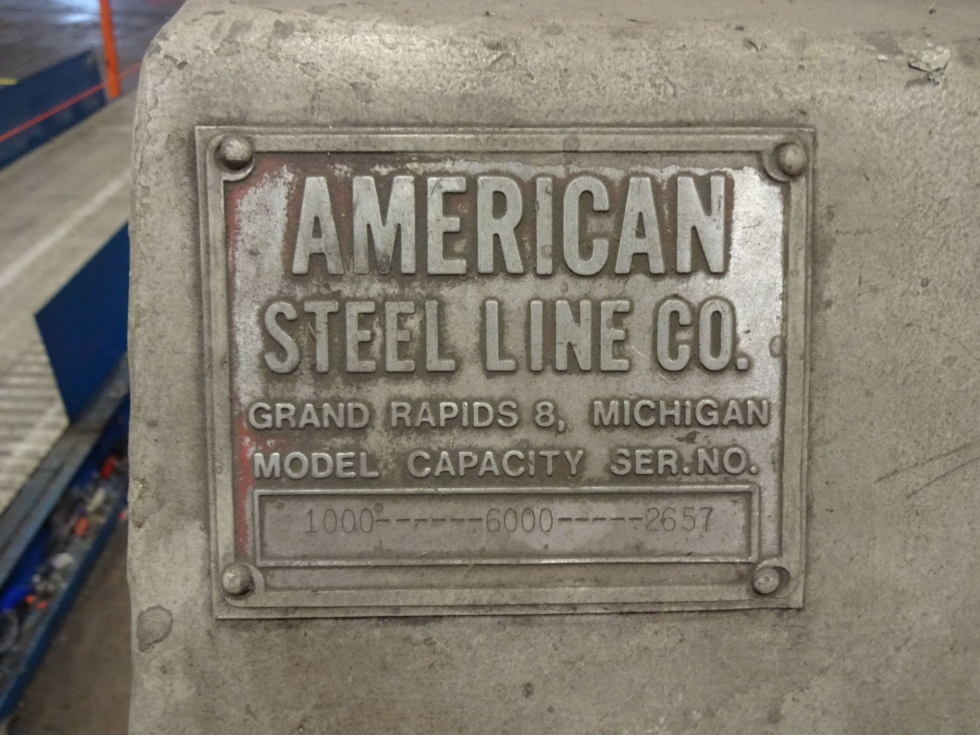 6,000 LB. AMERICAN STEEL LINE MODEL 1000 UNCOILER; S/N 2657 - Image 3 of 3