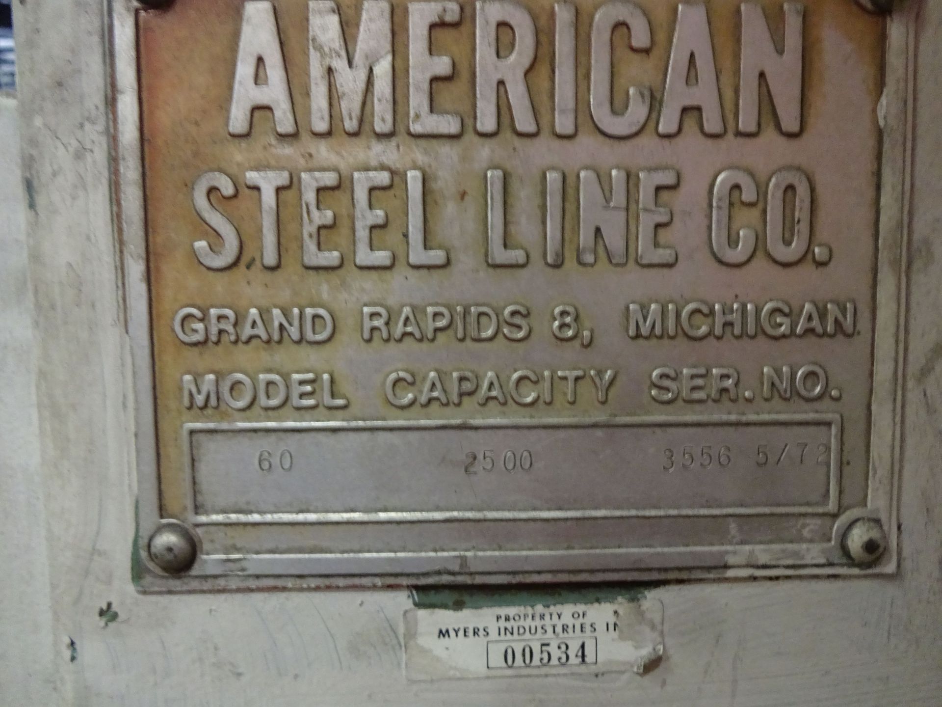 2,500 LB. AMERICAN STEEL LINE MODEL 60 UNCOILER; S/N 3556 - Image 3 of 3
