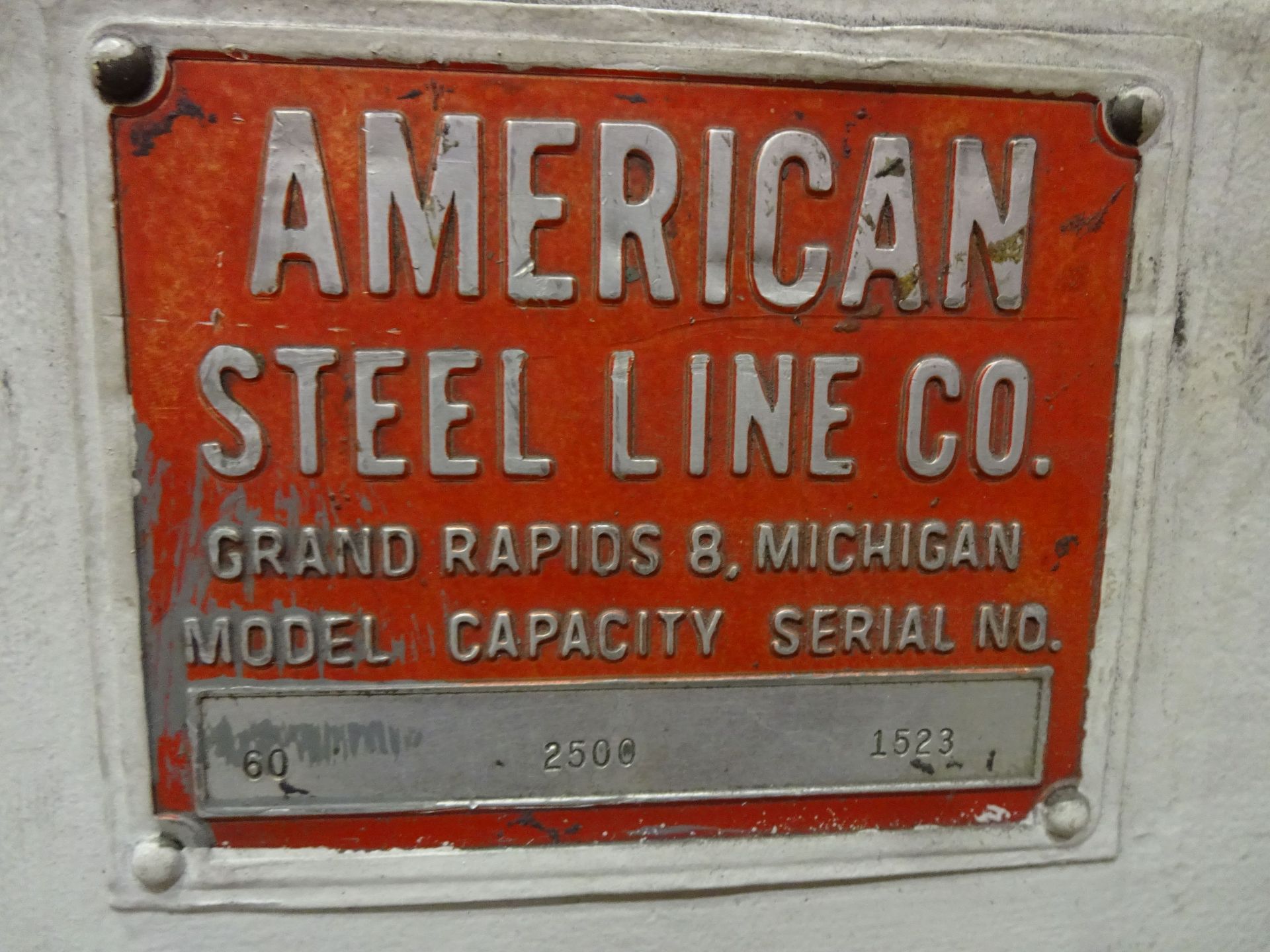 2,500 LB. AMERICAN STEEL LINE MODEL 60 UNCOILER; S/N 1523 - Image 2 of 2