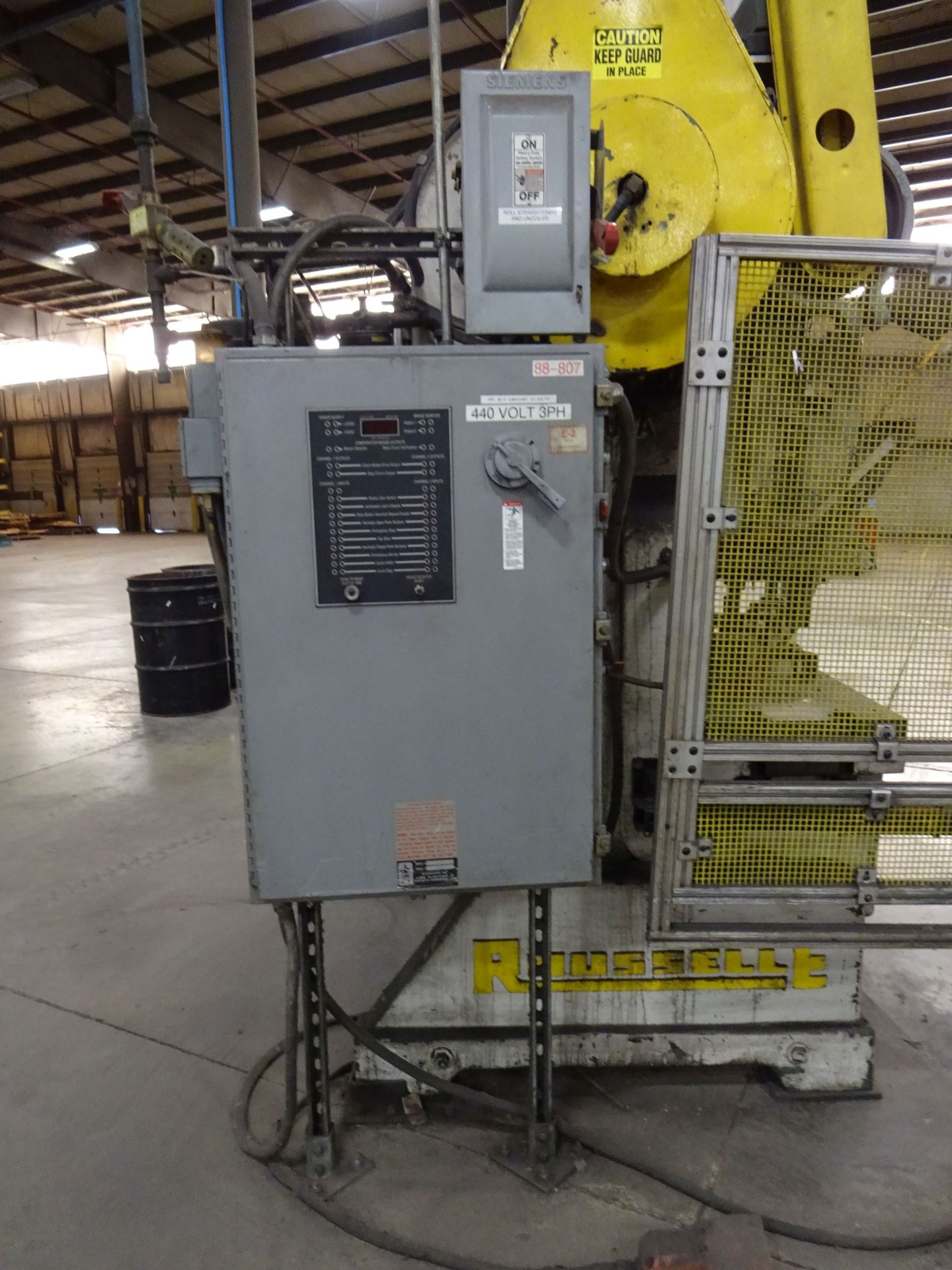 60 TON ROUSSELLE MODEL 6B60 OBI PRESS; S/N FBSA-6798, 16" X 48" RAM AREA, 18" X 60" BED AREA, - Image 8 of 10