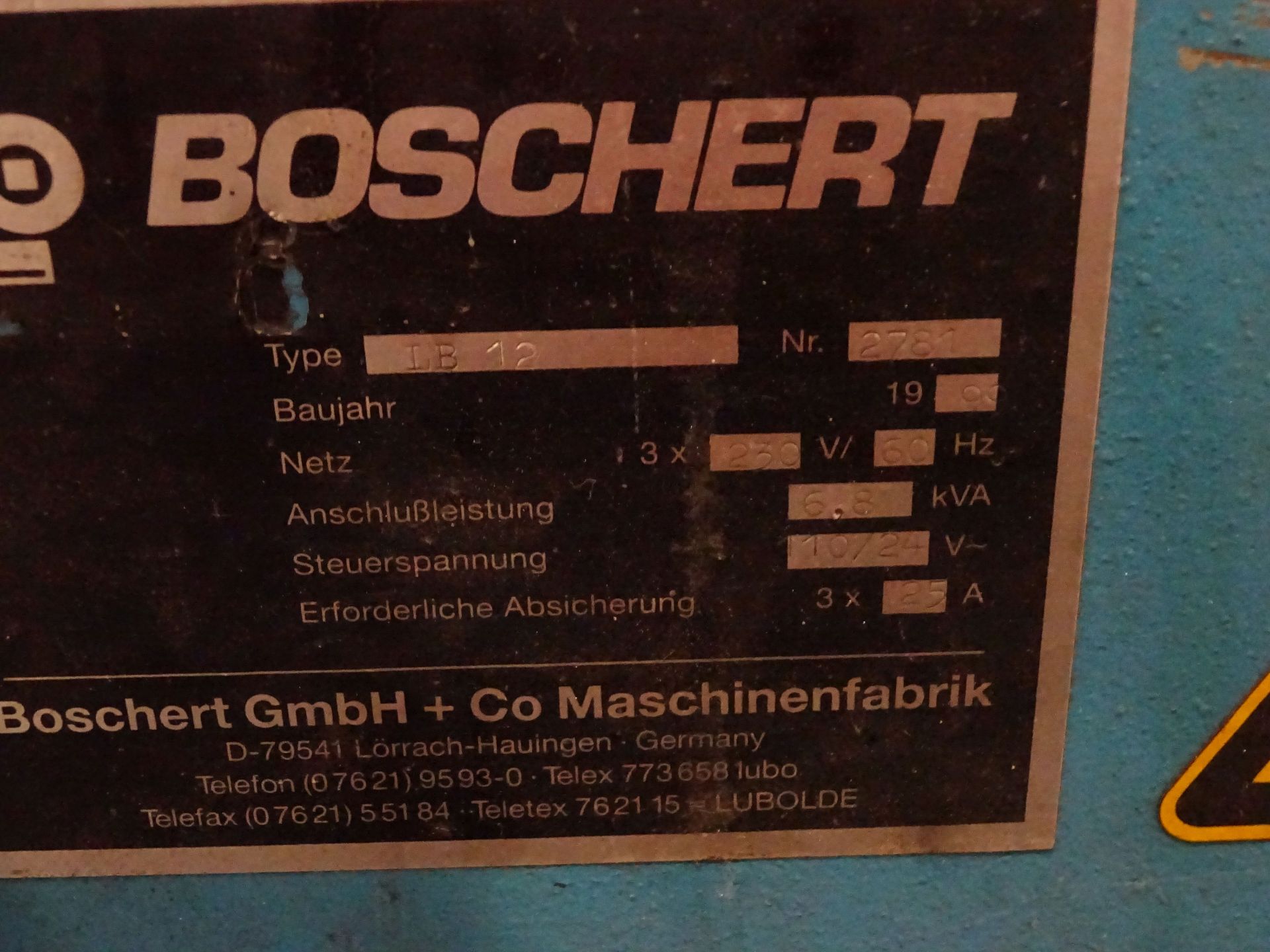 10" X 10" BOSCHERT MODEL EAGLE LB12 HYDRAULIC NOTCHER; S/N 2781 (NEW 1998) - Image 4 of 4