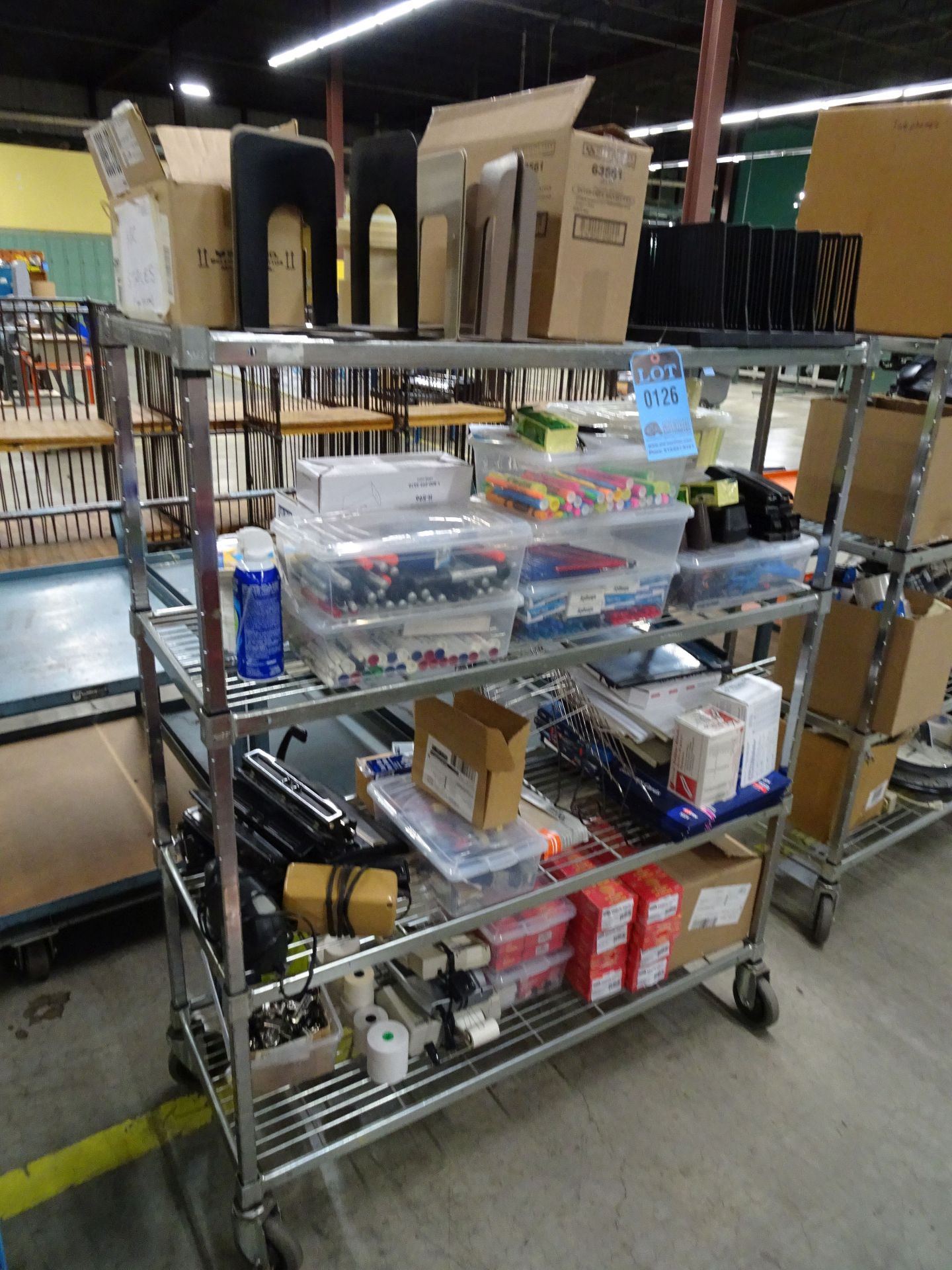 (LOT) METRO CART WITH OFFICE SUPPLIES