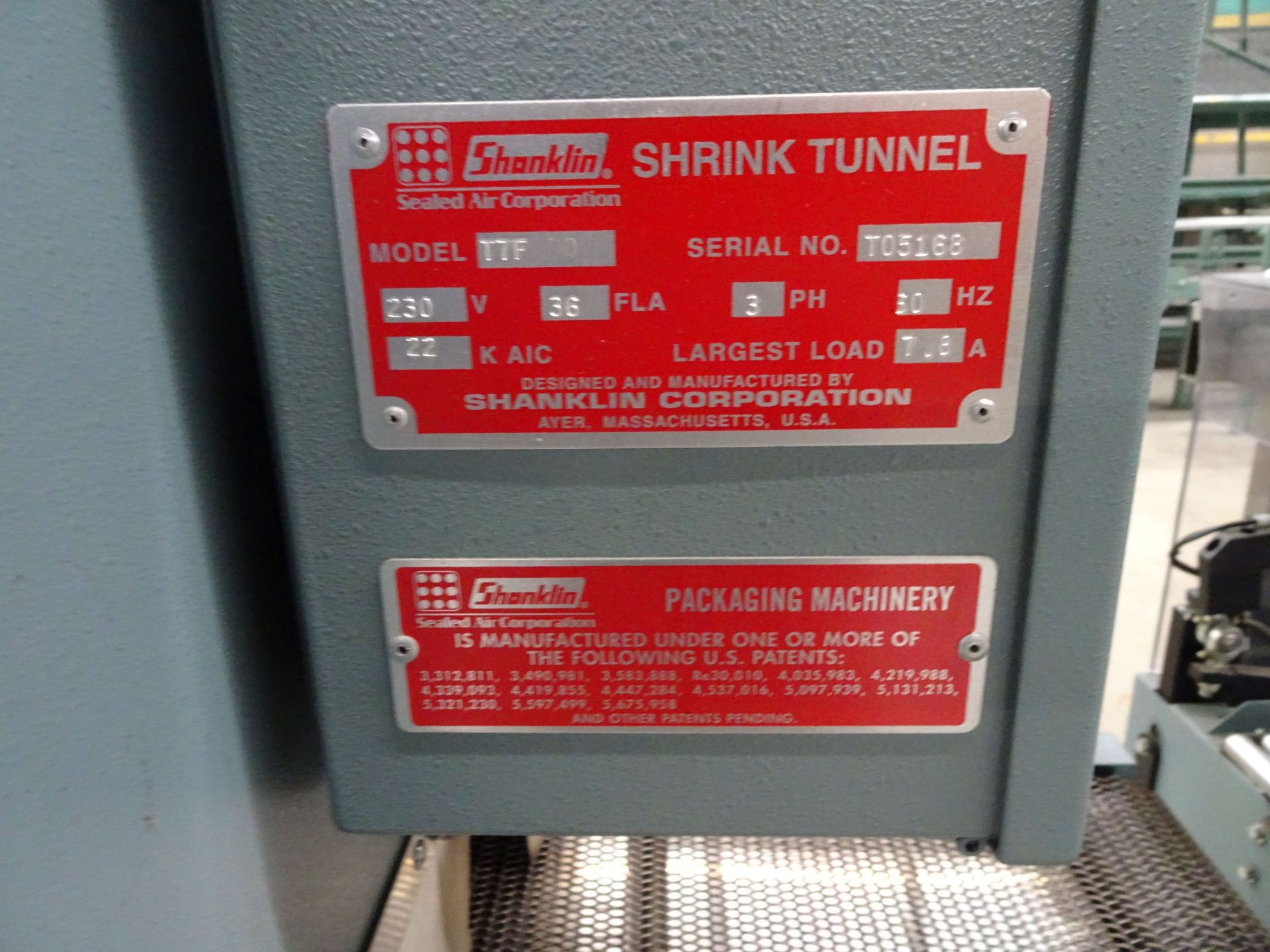 15" WIDE SKANKLIN MODEL TF7 SHRINK TUNNEL; S/N T05168 - Image 3 of 6