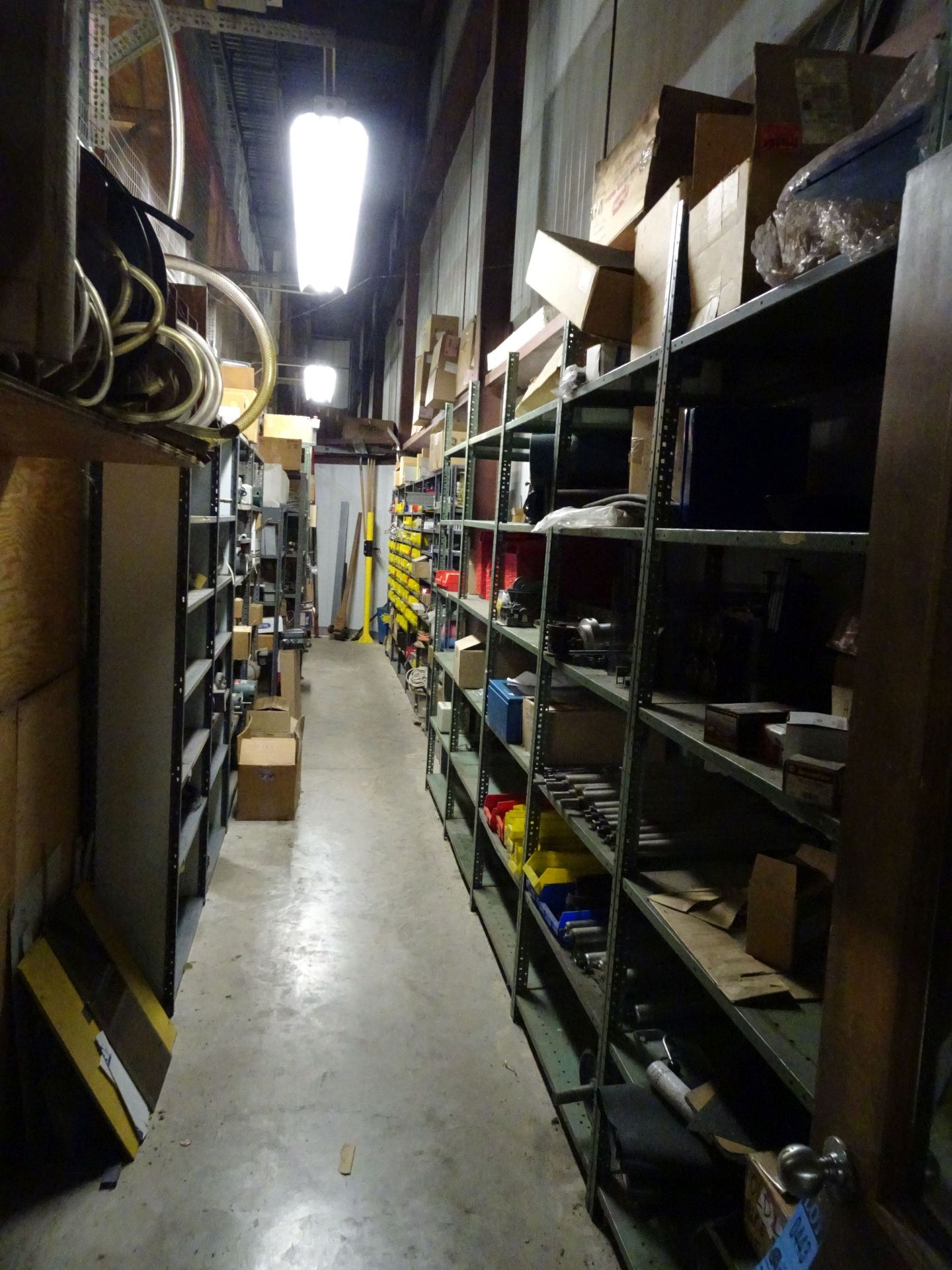 CONTENTS OF PARTS ROOM INCLUDING MOTORS, ELETRONICS, ELECTRICAL, HARDWARE, HOSE, LIGHTING, WIRE ***