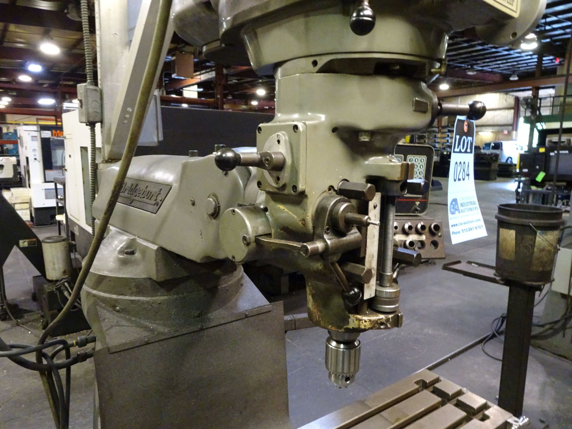 2 HP BRIDGEPORT VERTICAL MILLING MACHINE; S/N 354556, SPINDLE SPEED 60-4,200 RPM, 9" X 42" POWER - Image 4 of 7