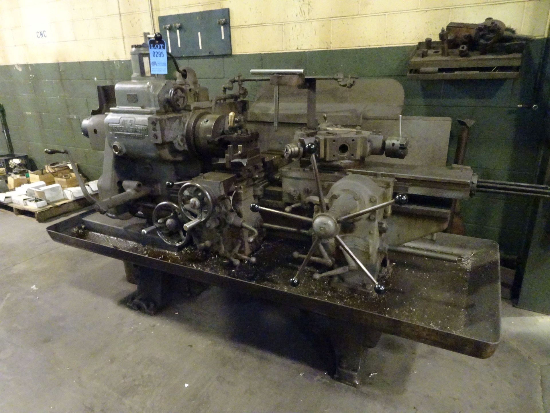 WARNER AND SWASEY NO. 5 TURRET LATHE; S/N 571847, 6-POSITION TURRET, 10" 3-JAW CHUCK, 2-3/4" SPINDLE