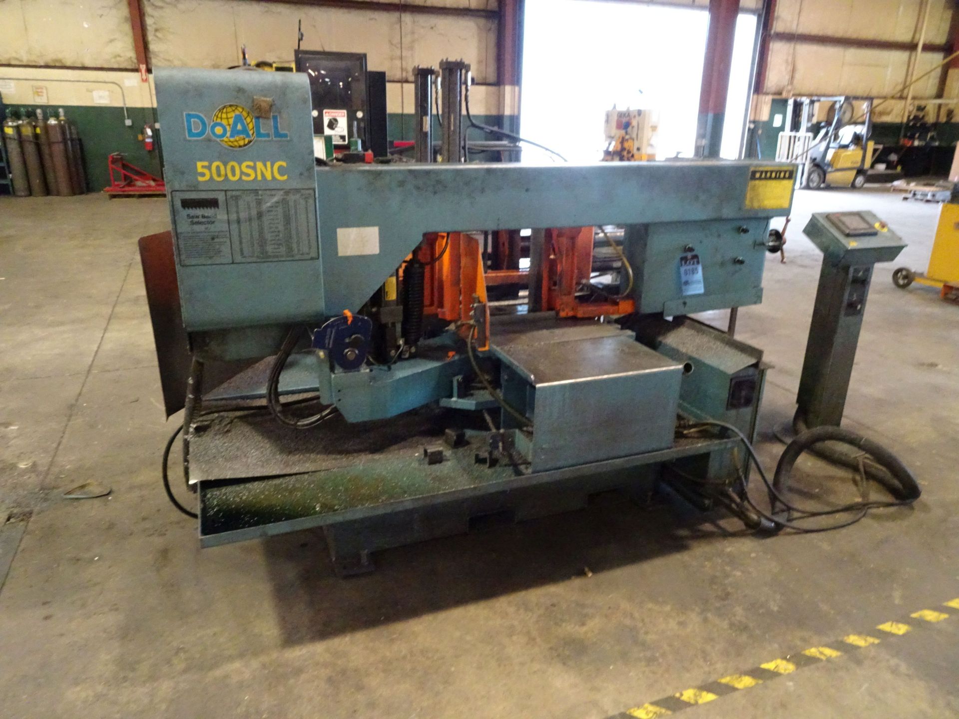 14" X 20" DOALL MODEL 500SNC AUTOMATIC HORIZONTAL BAND SAW, PLC CONTROL, BAR FEED, 60 DEGREE