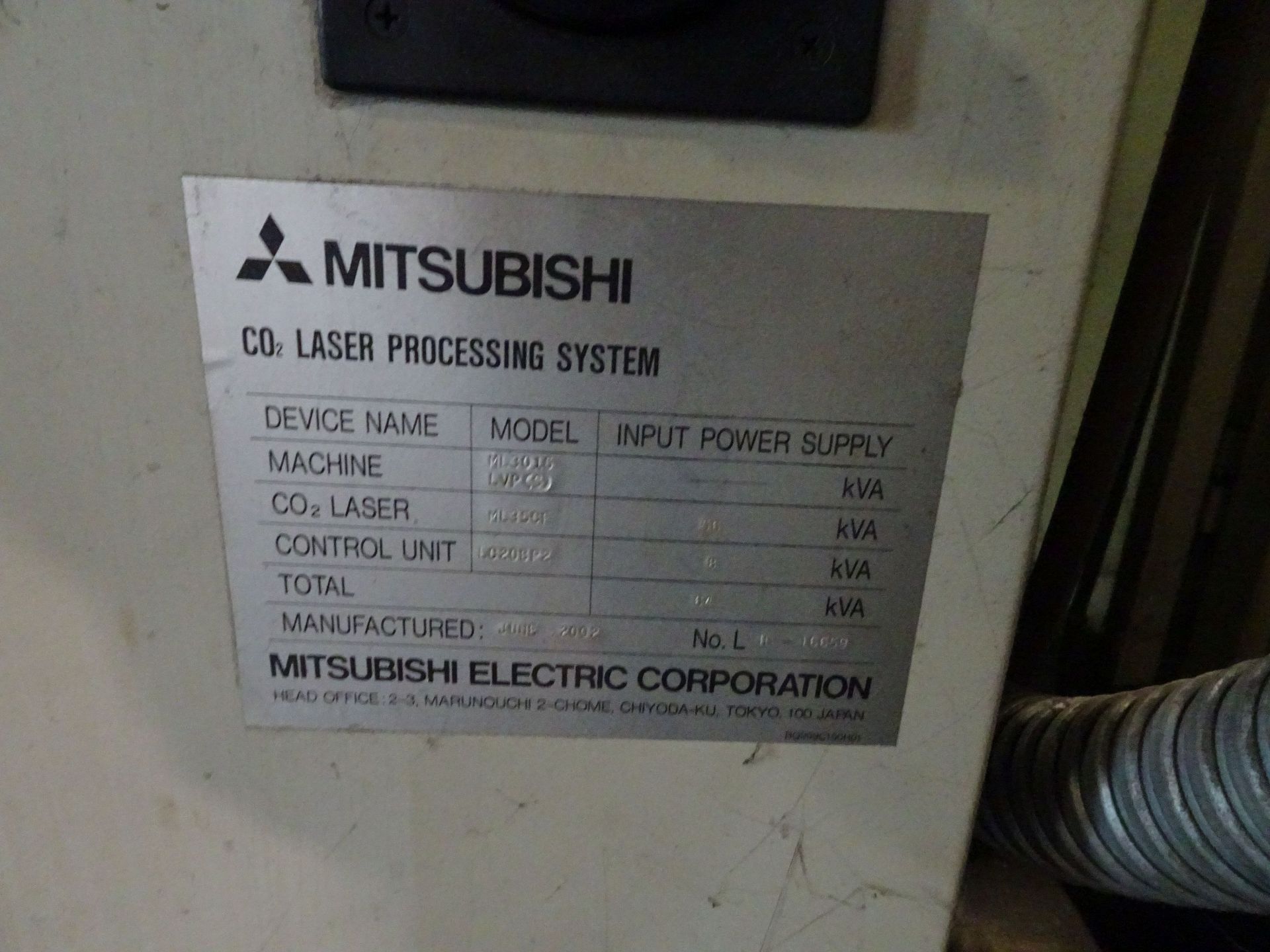 3,500 WATT MITSUBISHI MODEL ML-3015-LVP(S) SHUTTLE TABLE CNC LASER; S/N LH-16659, MODEL ML35CF - Image 6 of 17