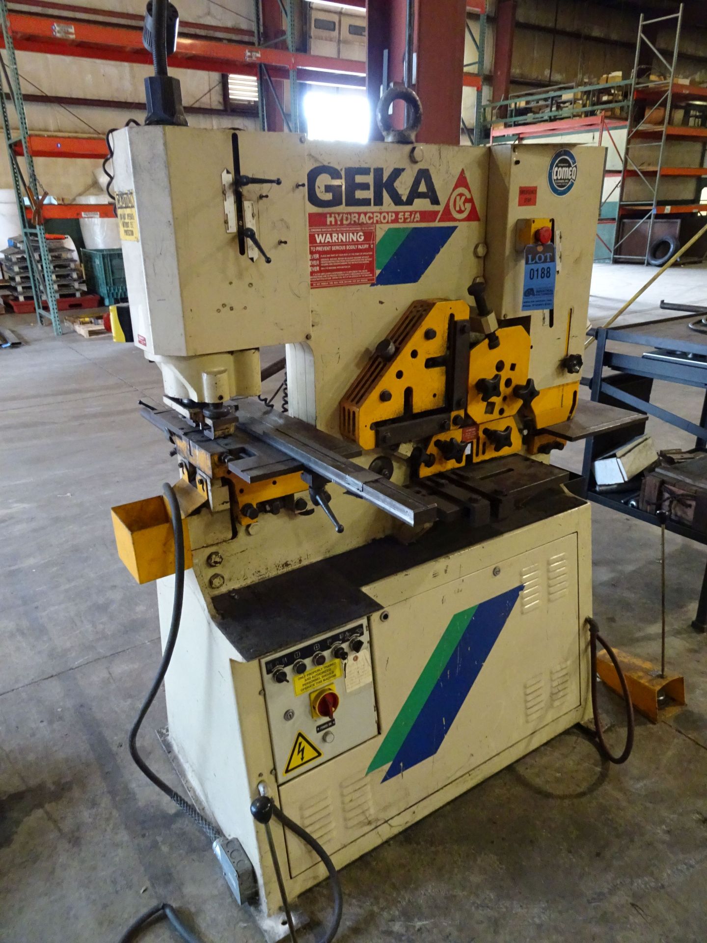 50 TON GEKA HYDRACROP 50A HYDRAULIC IRONWORKER; S/N 9028, WITH TOOLING (NEW 1995) - Image 2 of 10