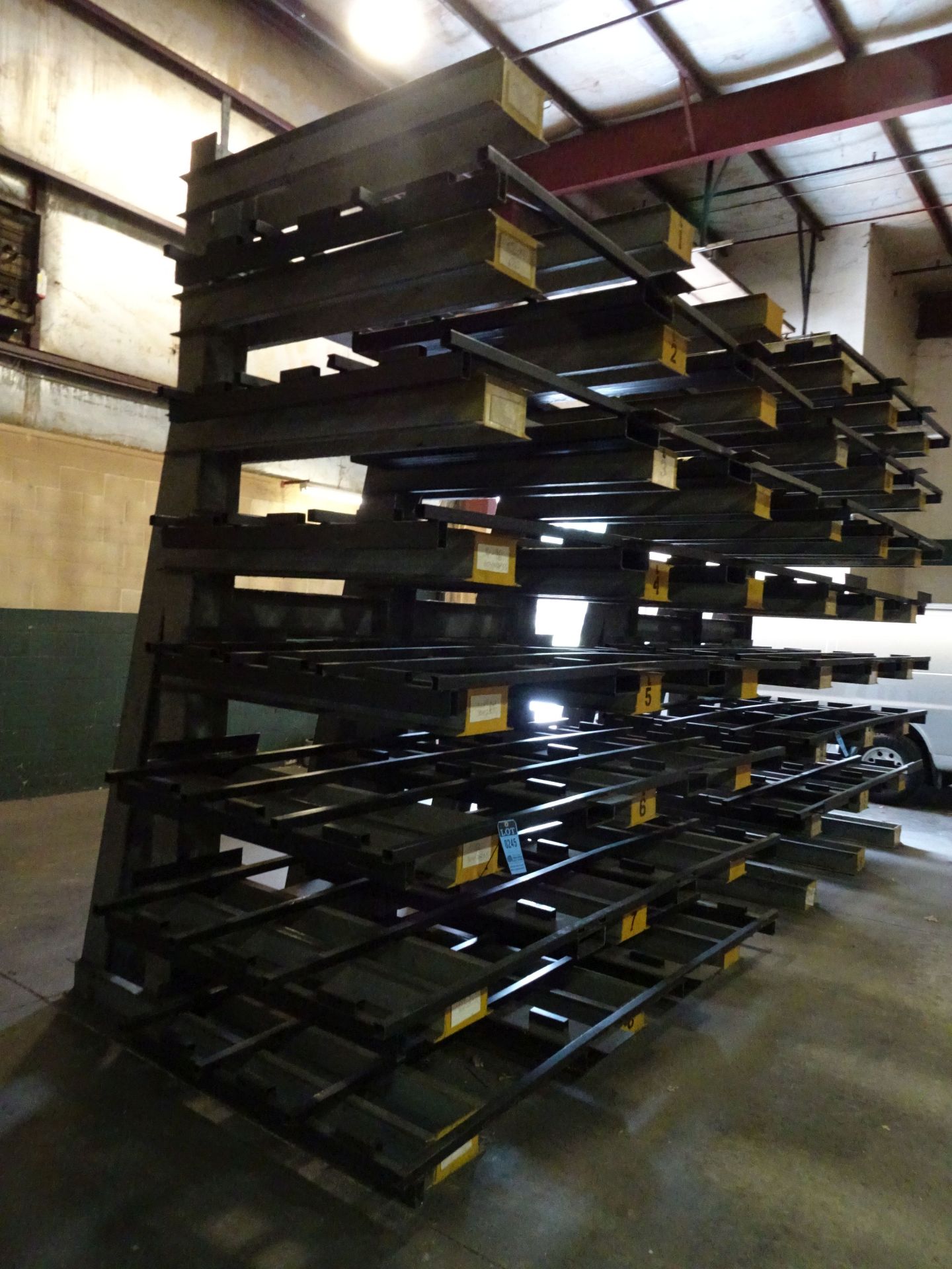 54" ARM X 96" WIDE X 144" HIGH SINGLE SIDED HEAVY DUTY STEEL CANTILEVER RACK - Image 2 of 2