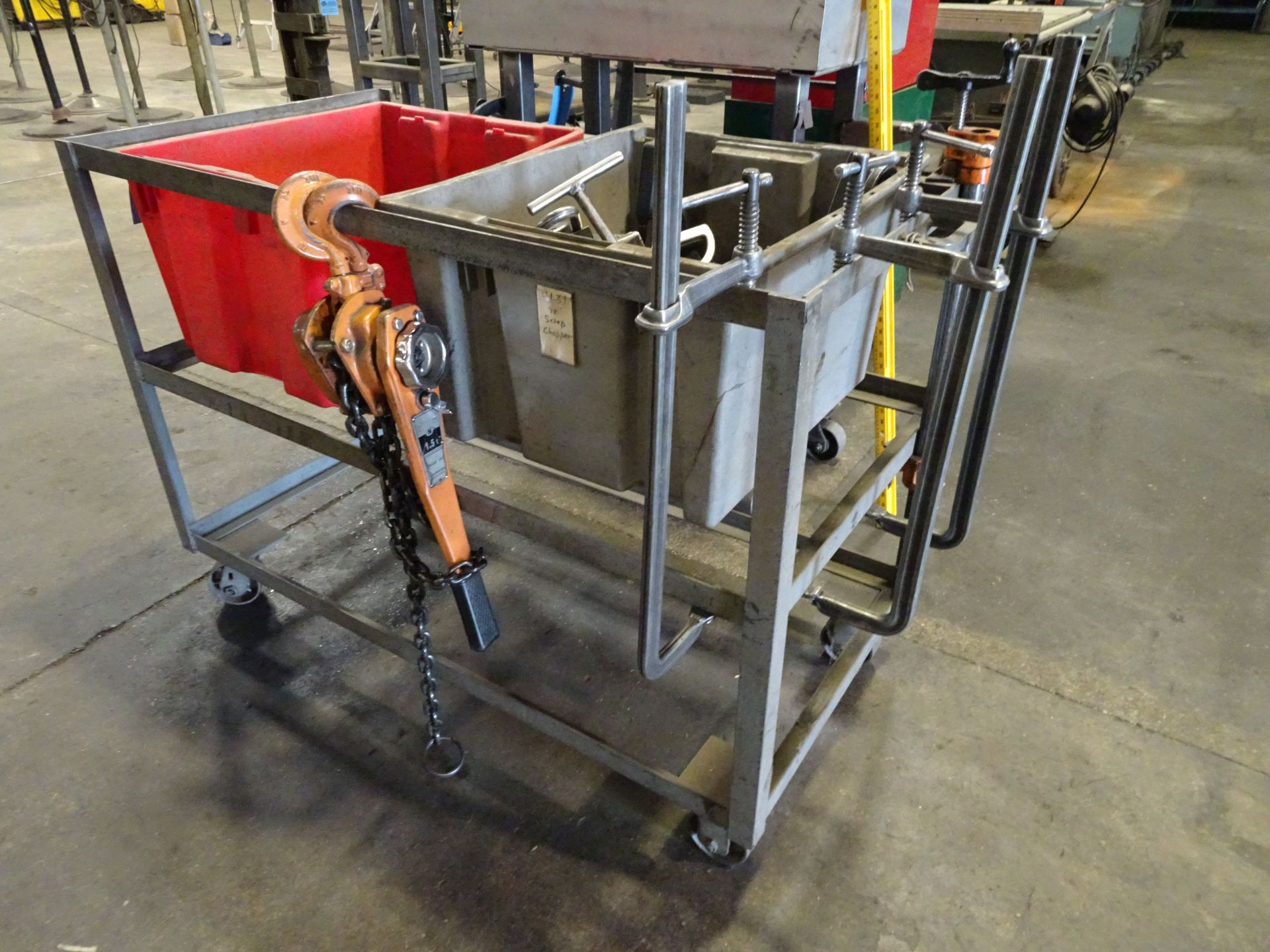 (LOT) MISCELLANEOUS C-CLAMPS, PLATE LIFTERS AND MAGNETIC SHEET LIFTER WITH CART - Image 4 of 4