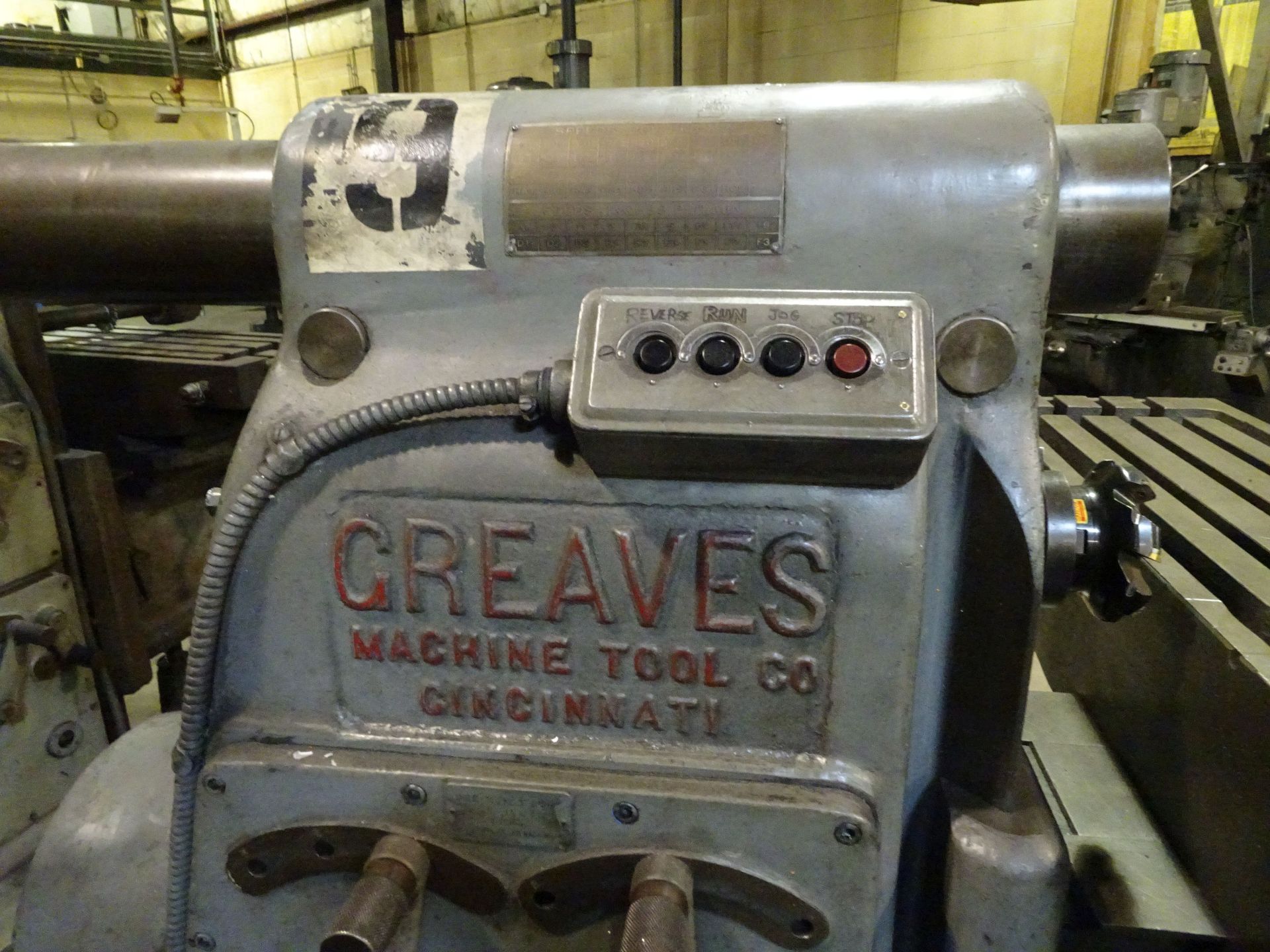 GREAVES HORIZONTAL MILLING MACHINE, SPINDLE SPEED 20-1,000 RPM, 12" X 52" TABLE - Image 3 of 7