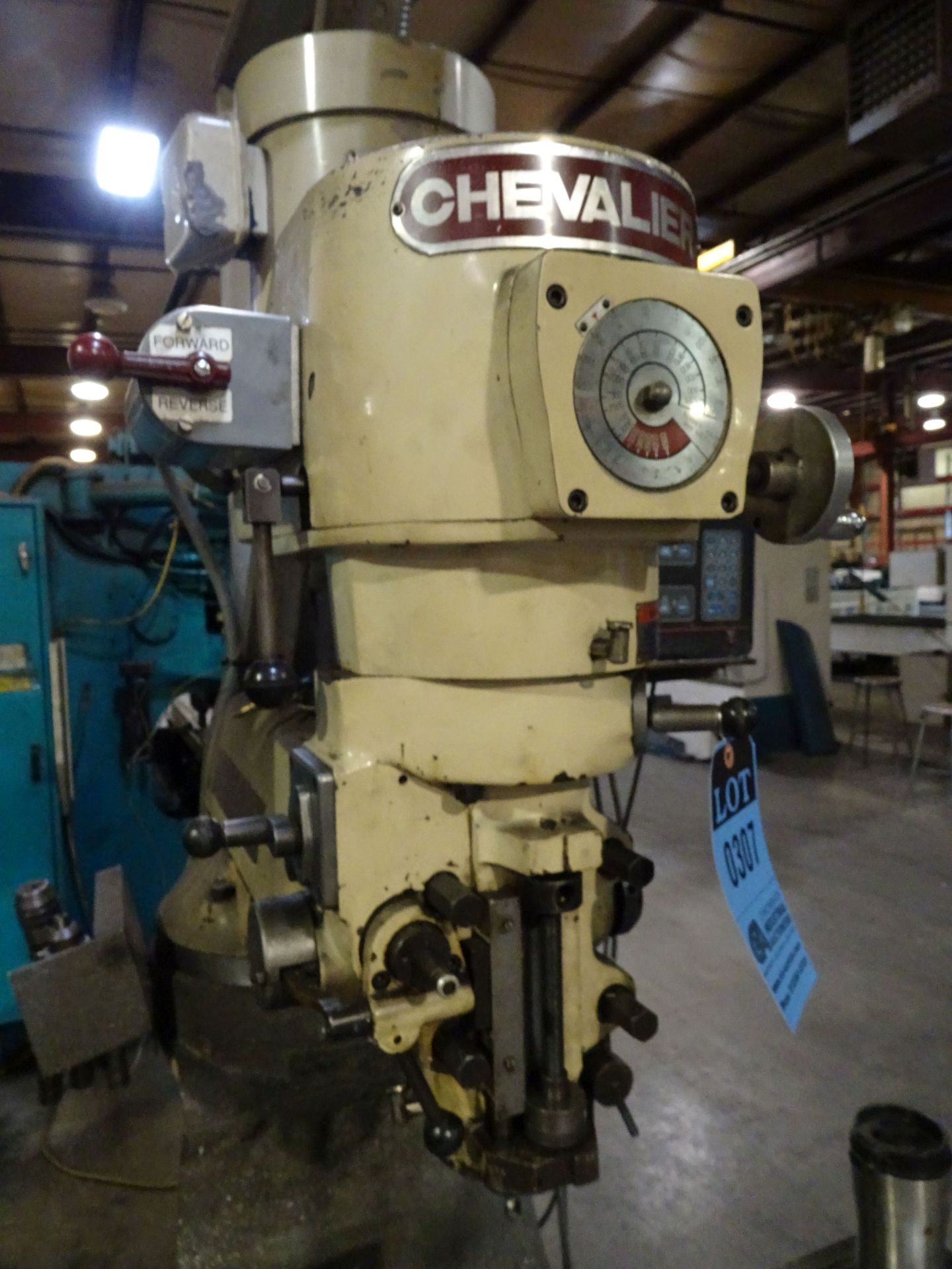 3 HP CHEVALIER VERTICAL MILLING MACHINE; S/N N/A, SPINDLE SPEED 60-4,500 RPM, 9" X 42" POWER - Image 3 of 6