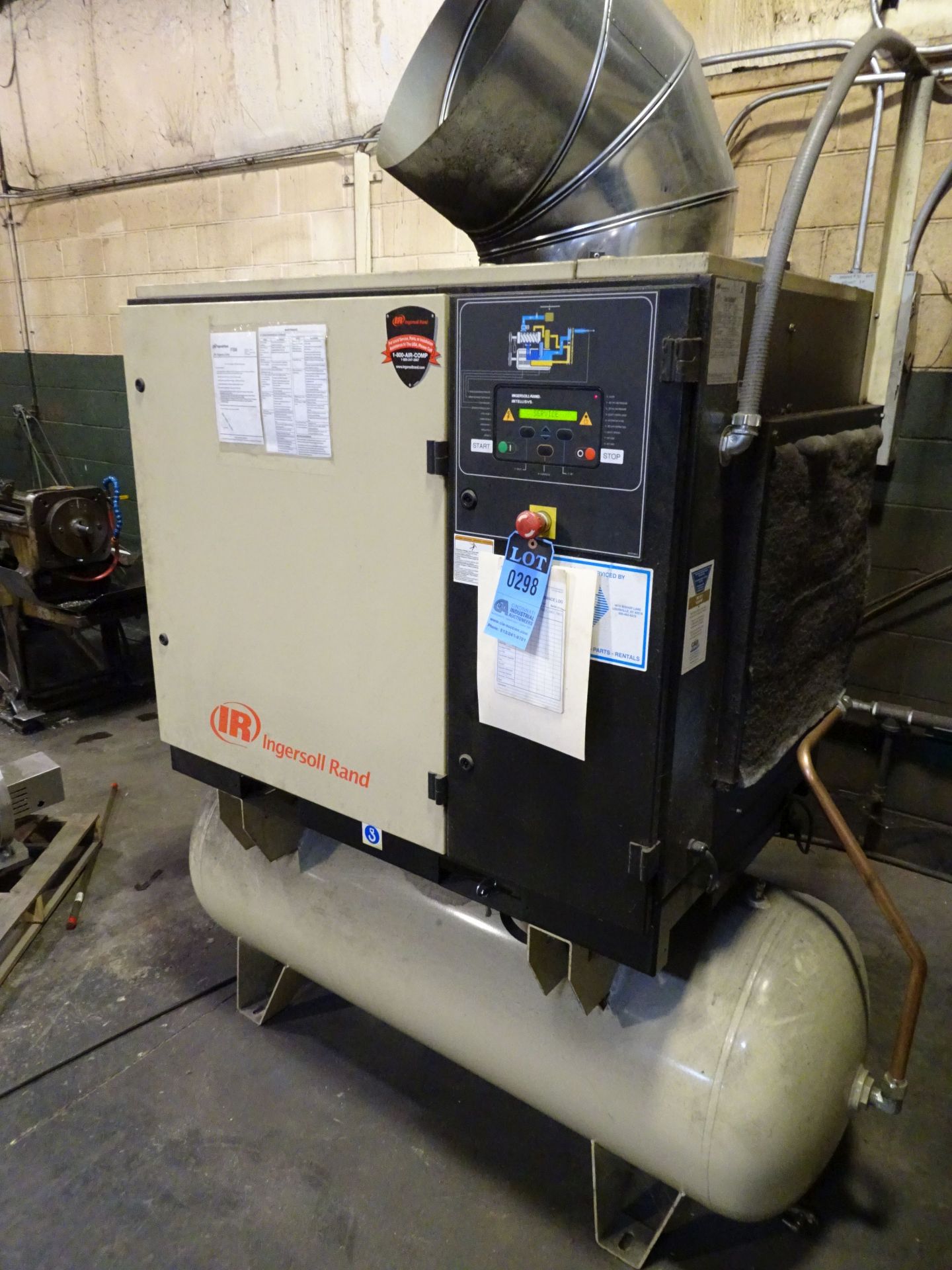 25 HP INGERSOLL-RAND MODEL UP6-25-125 HORIZONTAL TANK AIR COMPRESSOR; S/N CBV330067, 7,305 LOAD - Image 2 of 4